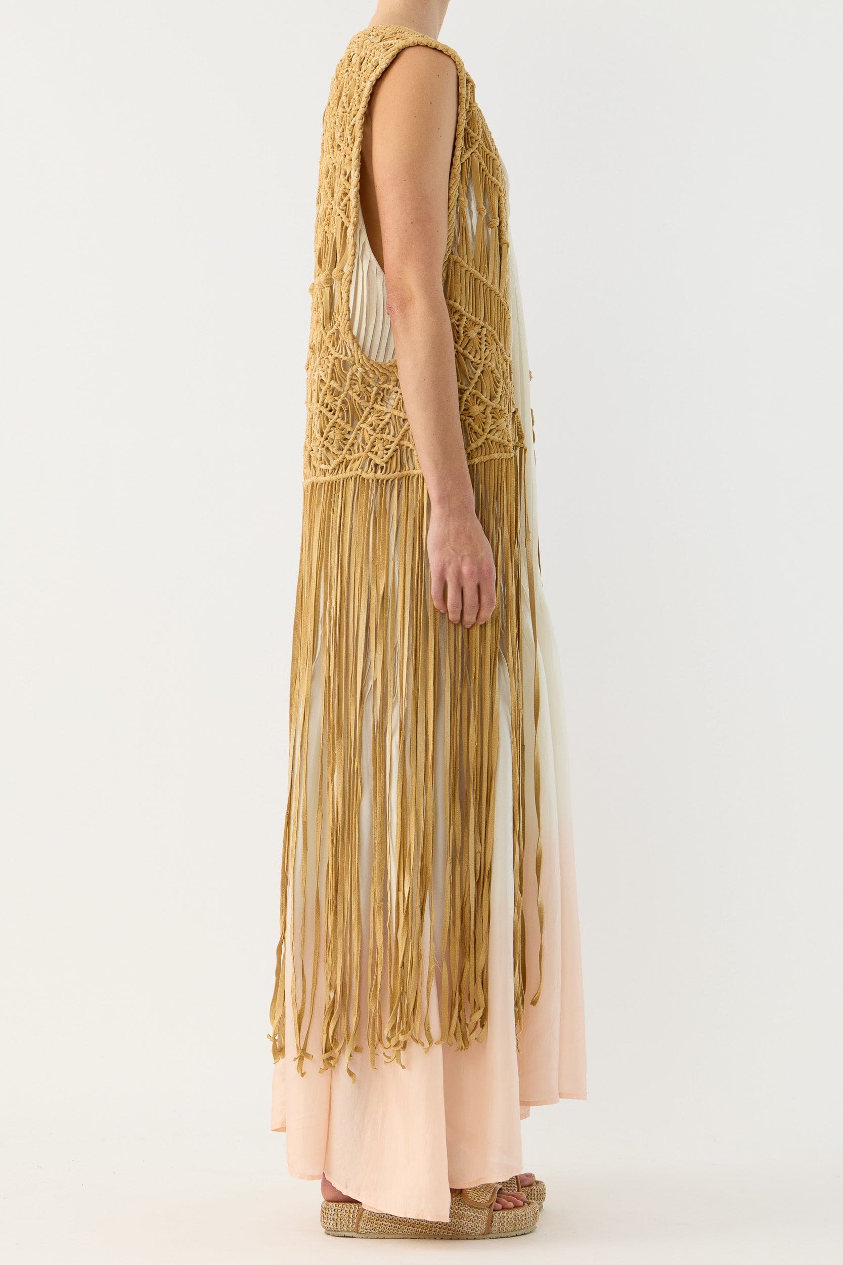 Artemis Fringed Handwoven Suede Vest