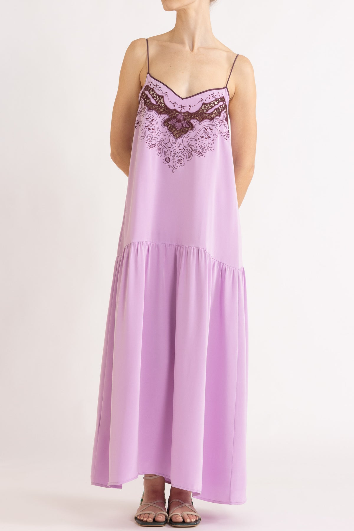 Lina Silk Crepe Cami Dress