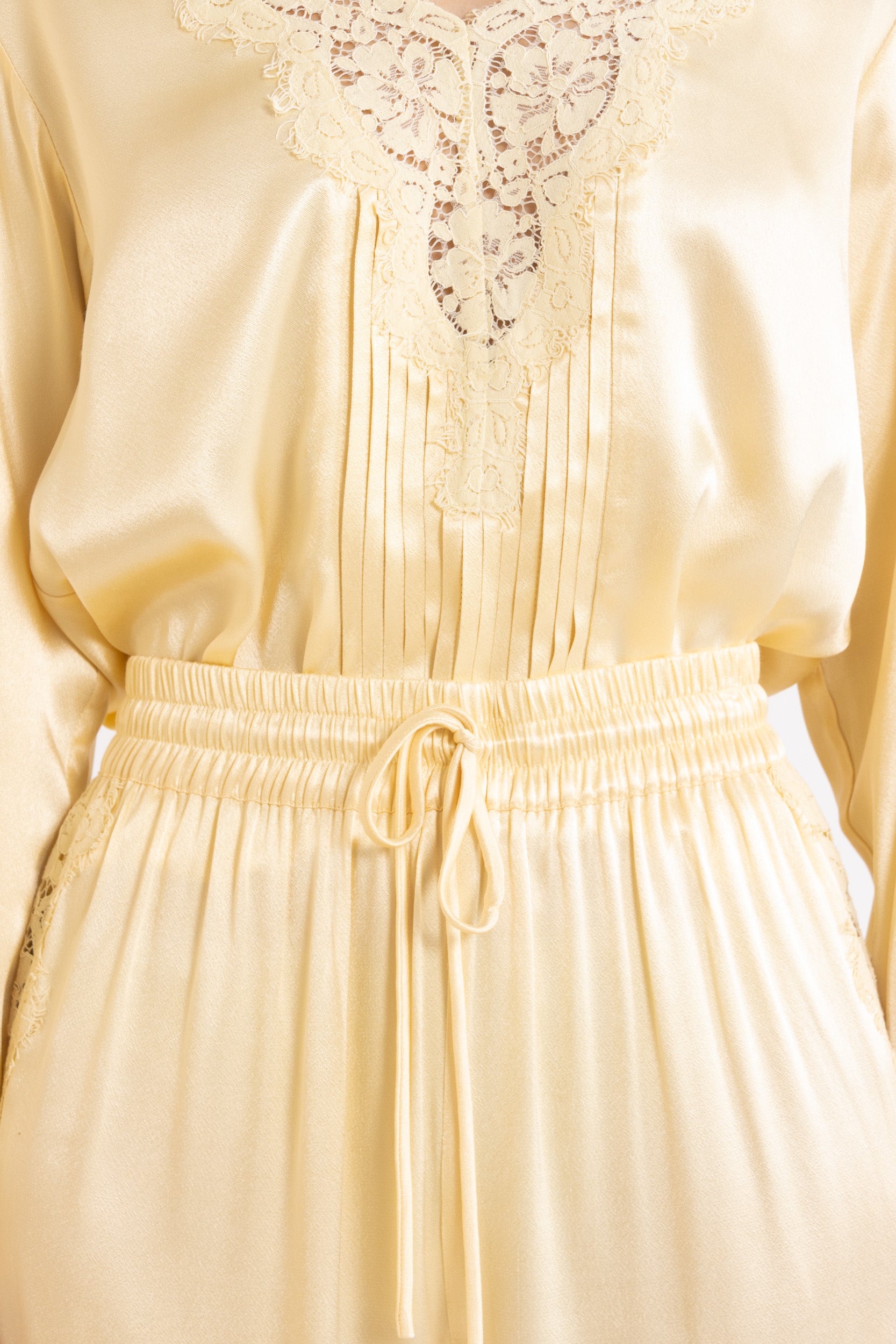 Lenny Satin Lace Long Sleeve Top