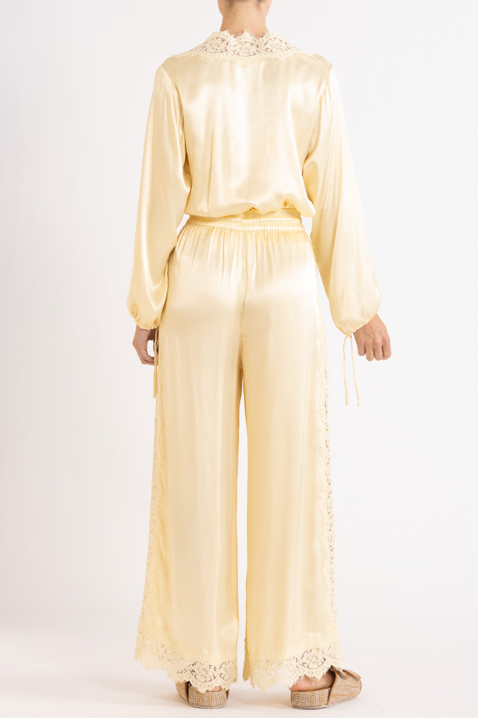 Lenny Satin Lace Long Sleeve Top