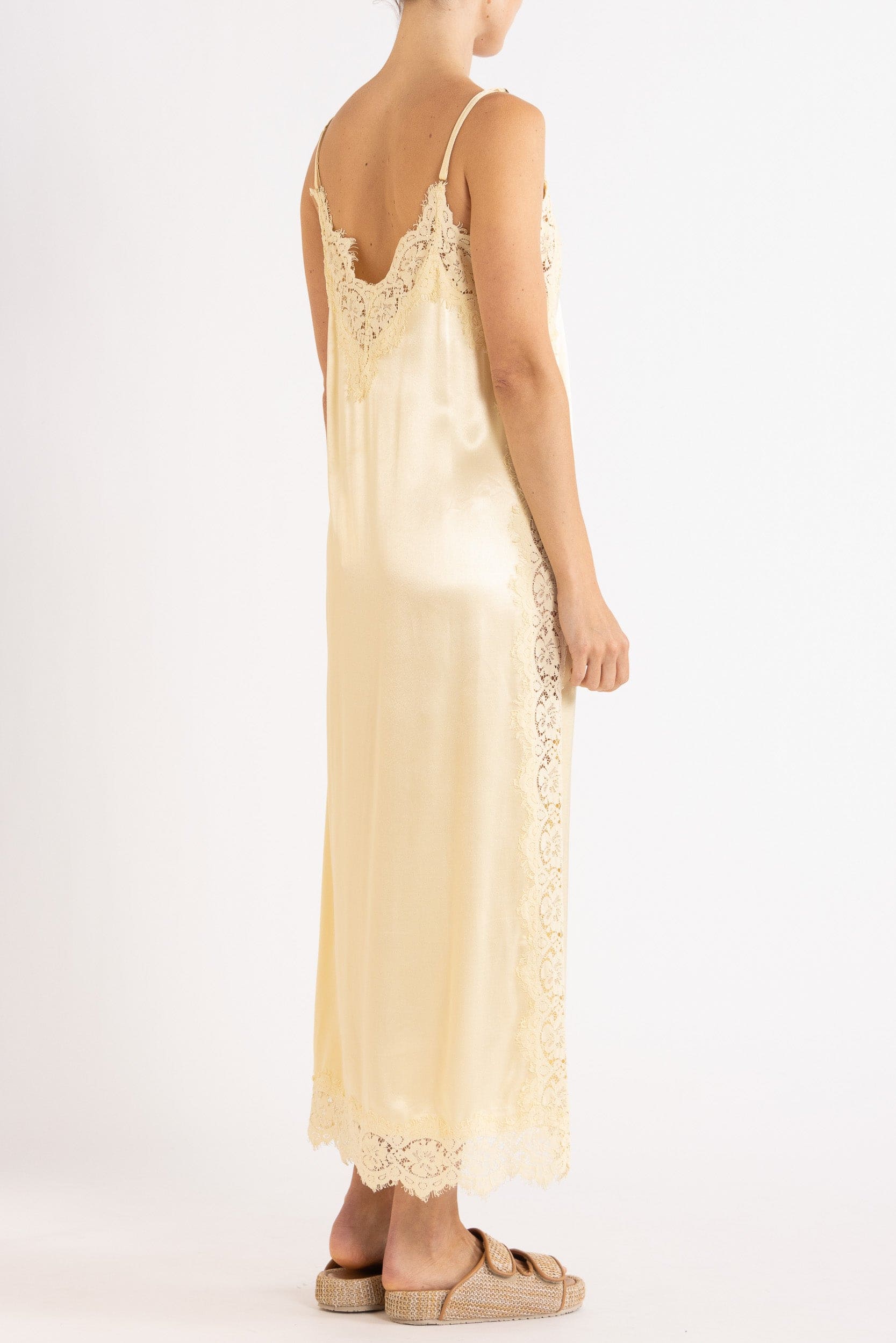 Lenny Satin Lace Slip Dress
