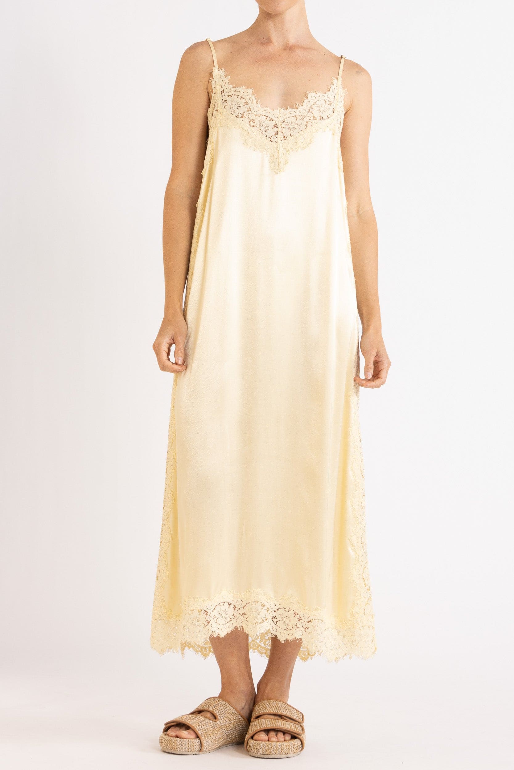 Lenny Satin Lace Slip Dress