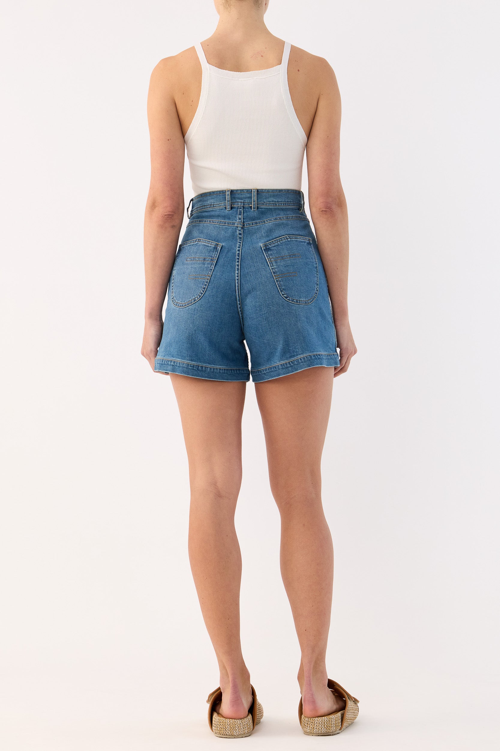 Clover Ribbed Silk-Cotton Tank