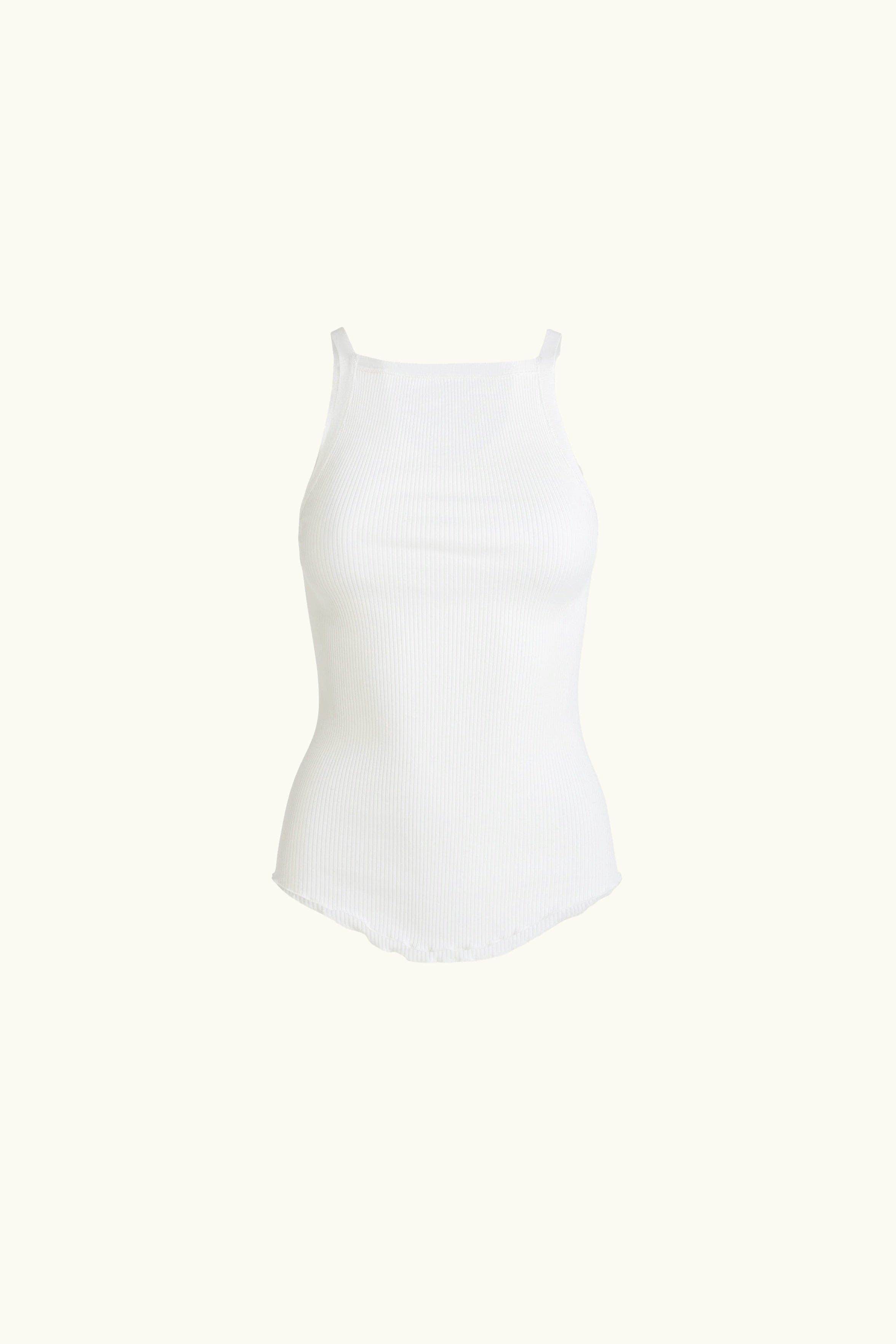 Clover Ribbed Silk-Cotton Tank
