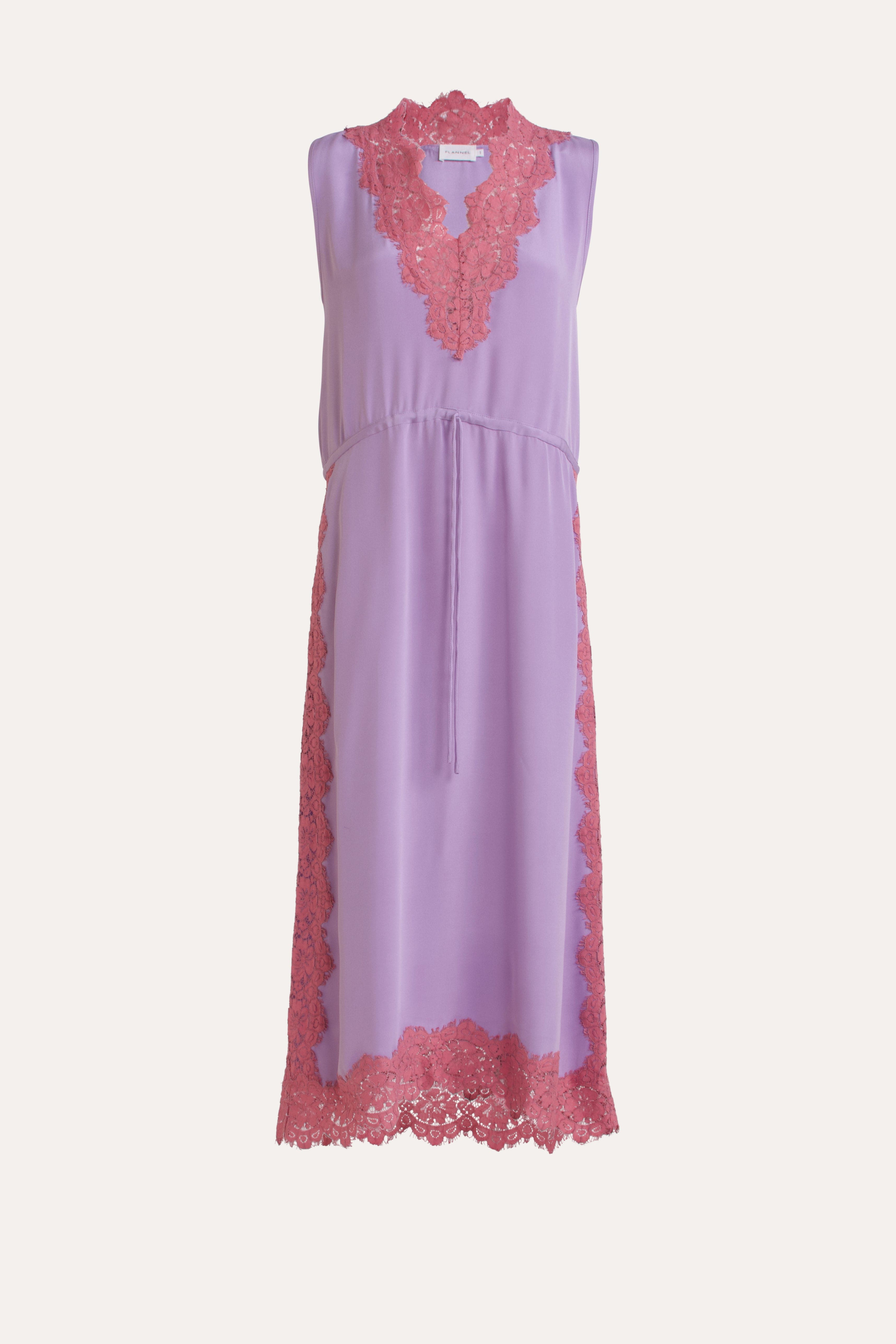 Nettie Silk & Lace Sleeveless Dress