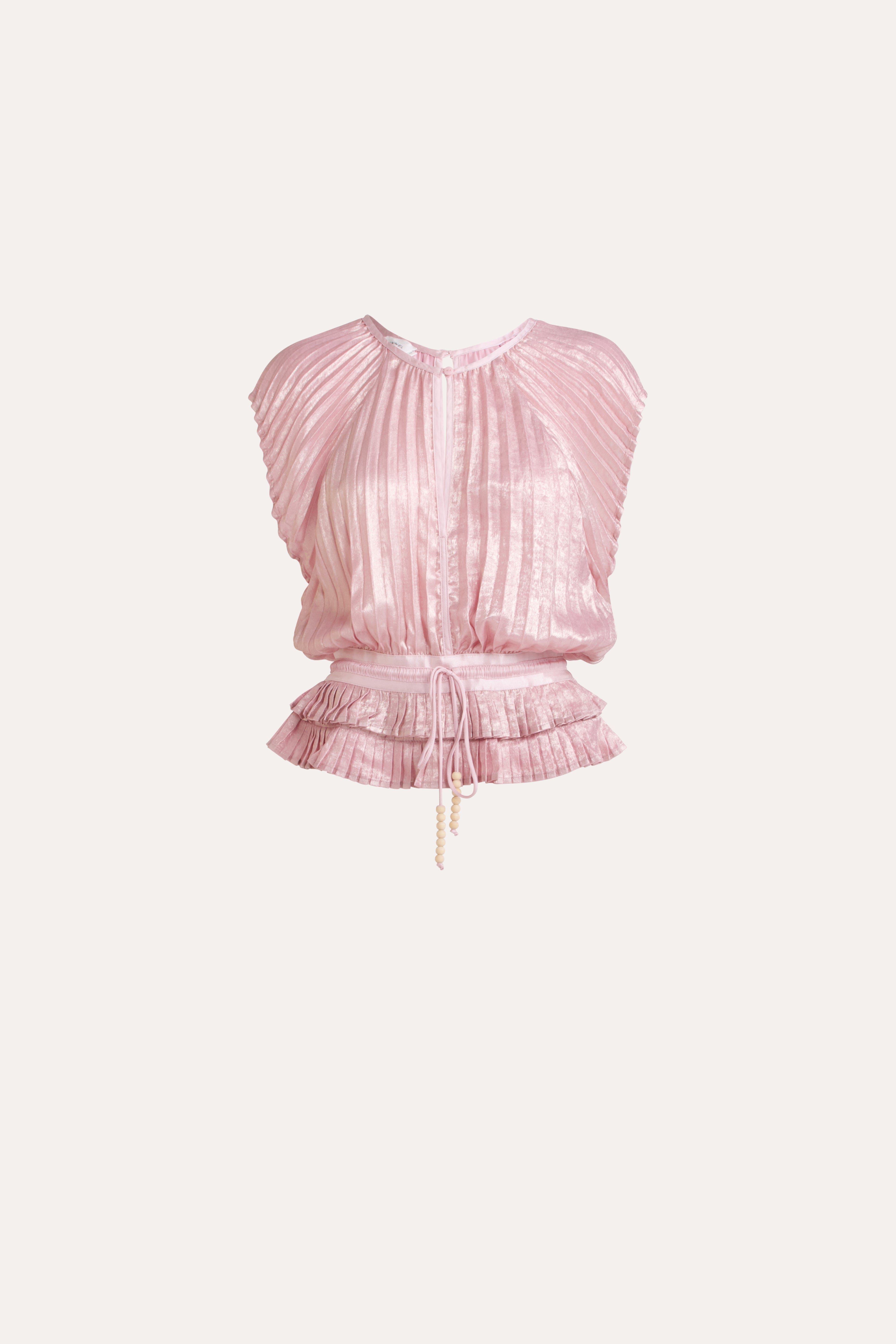 Wanda Pleated Lamé Top