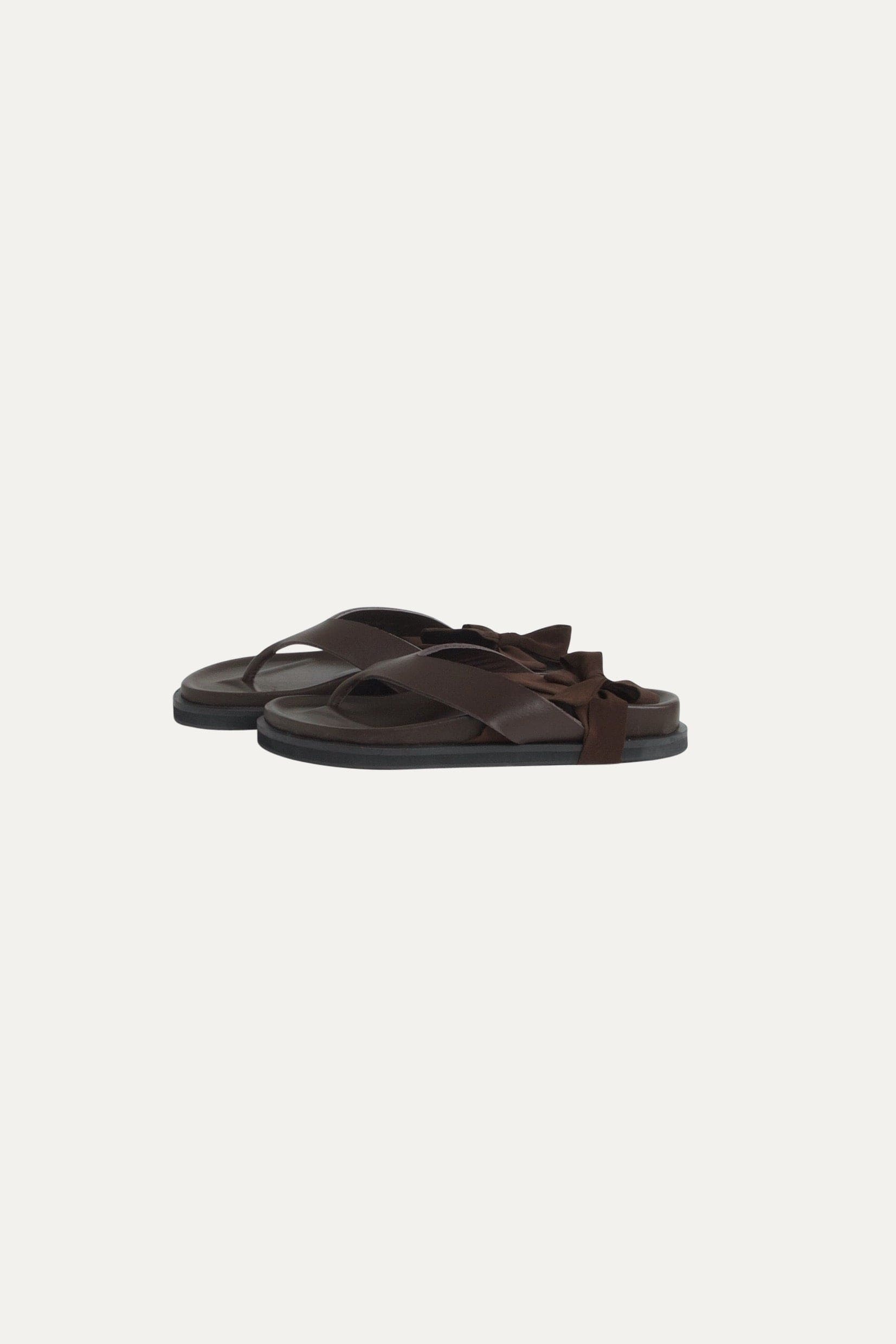 Kindred Leather & Silk Wrap Sandal