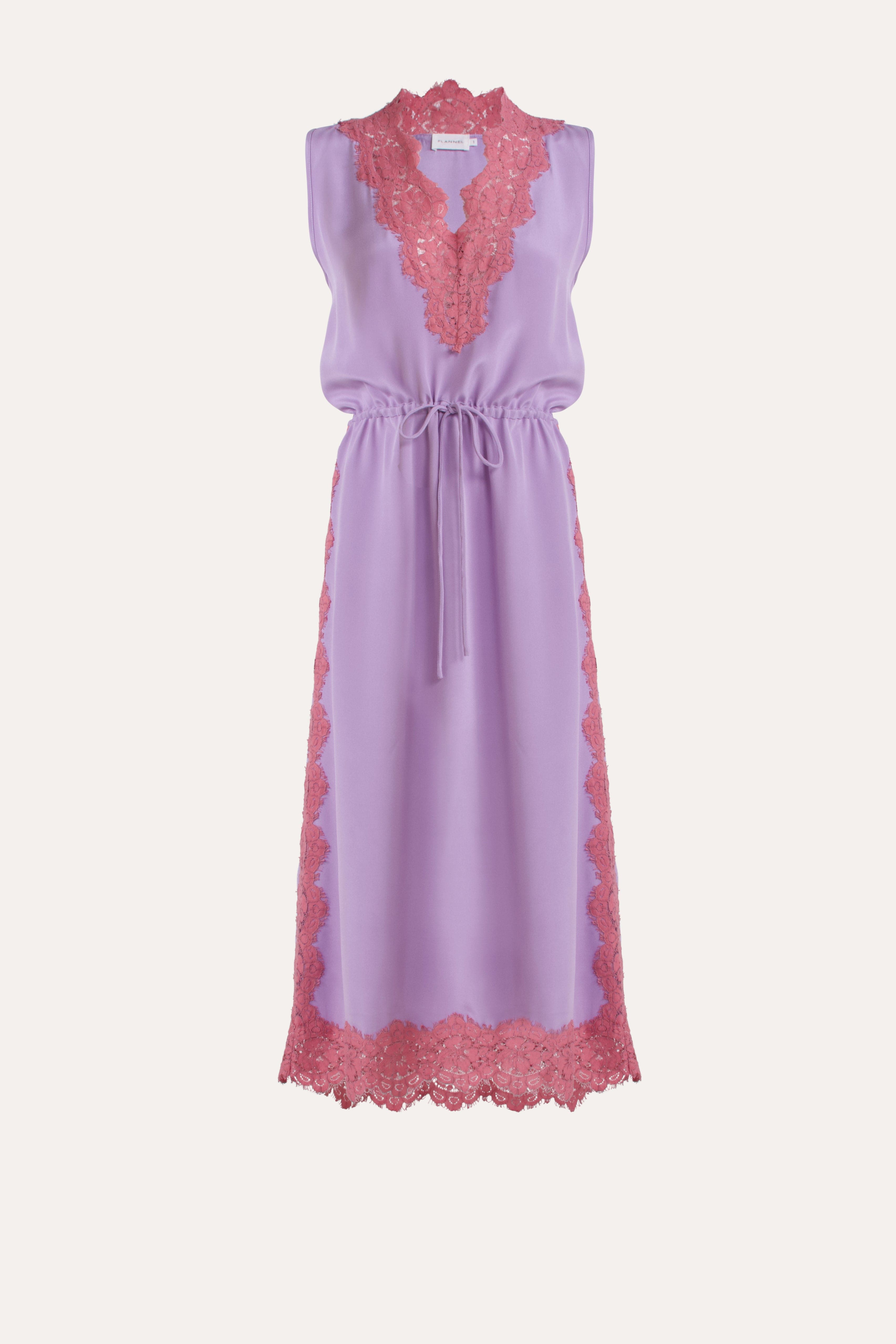 Nettie Silk & Lace Sleeveless Dress