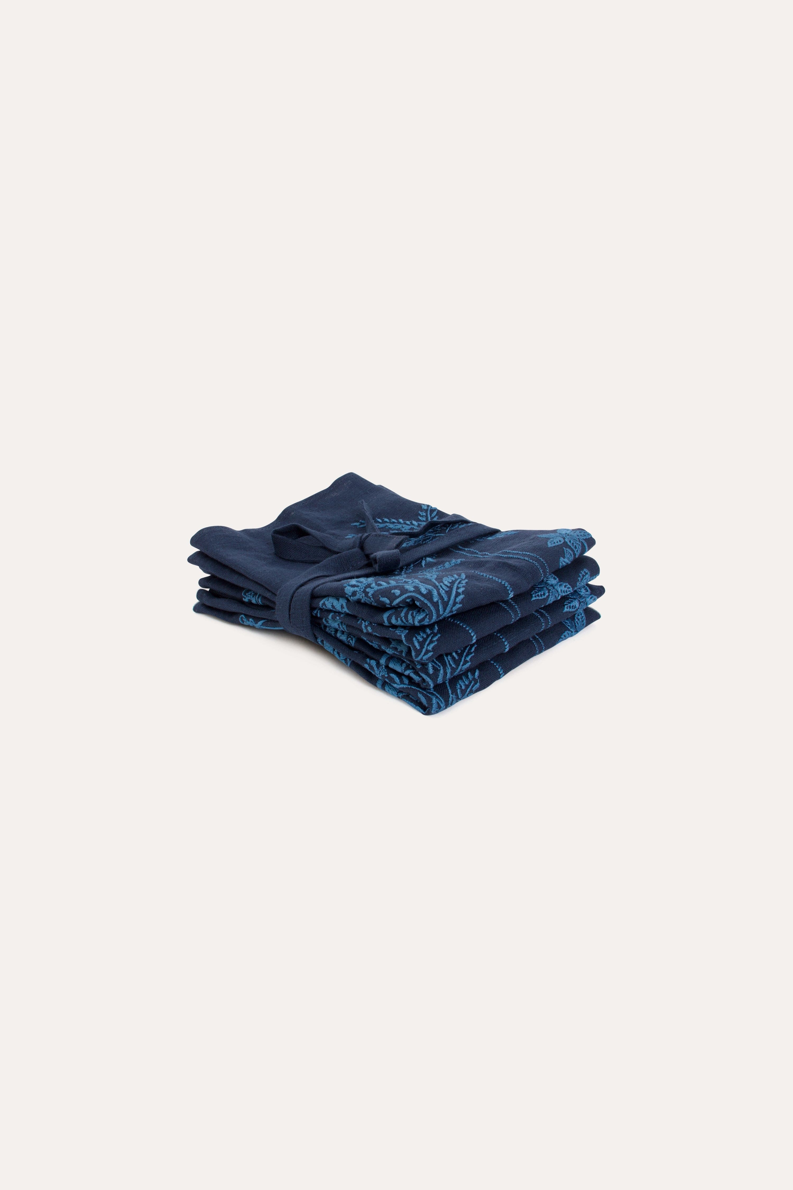 Isadora Embroidered Linen Napkins (Set of 4)