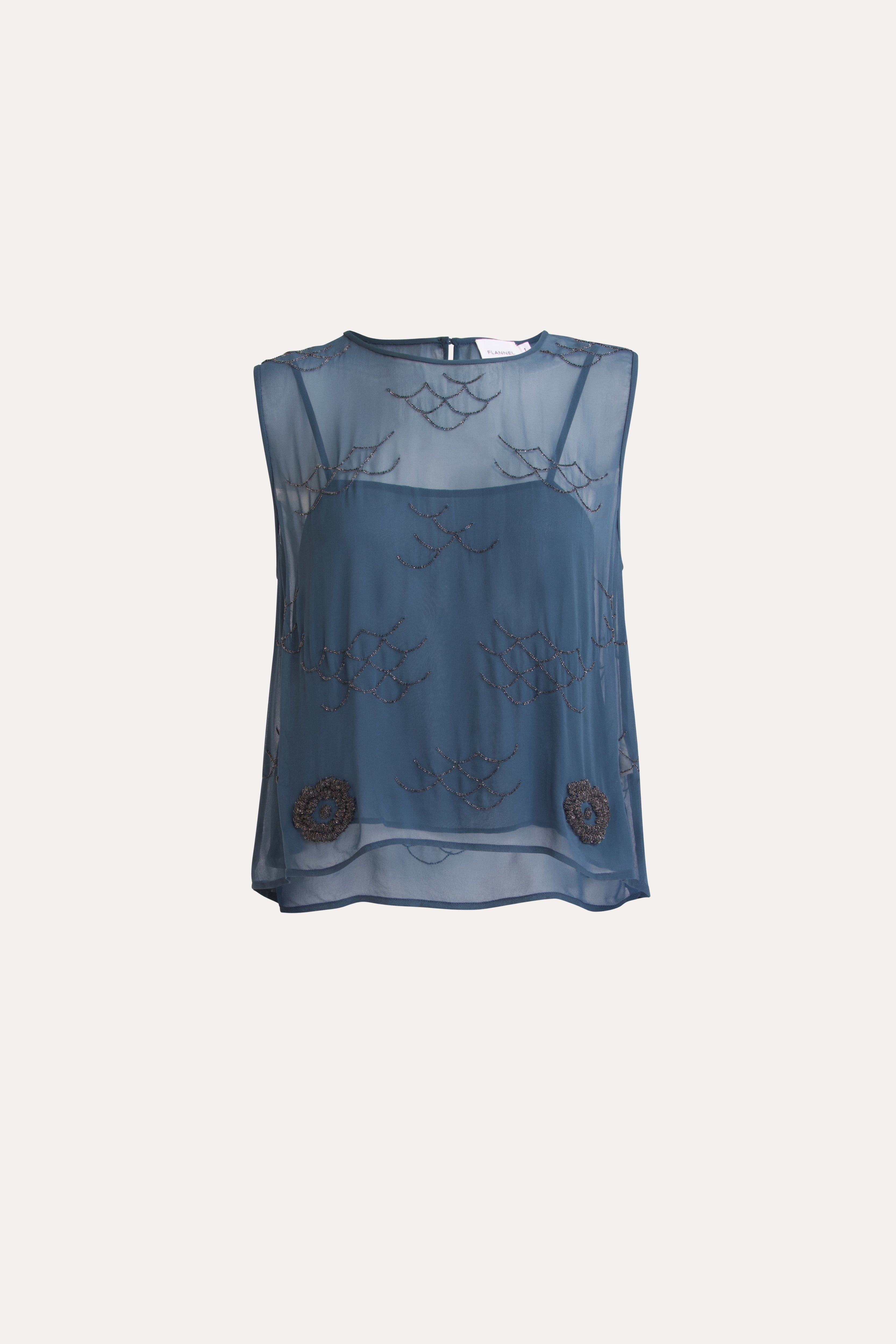 Darcy Beaded Chiffon Sleeveless Top