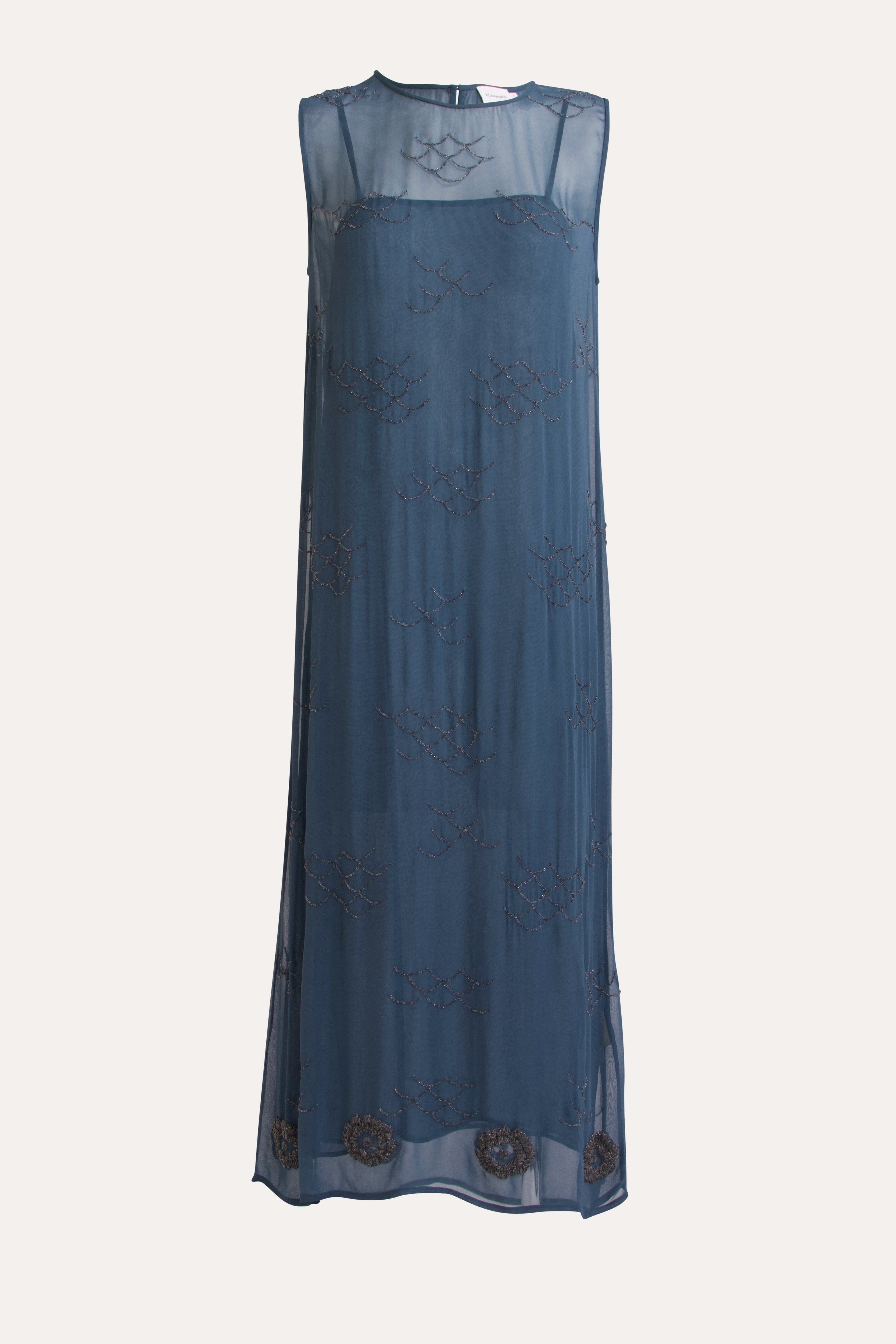 Darcy Beaded Chiffon Sleeveless Dress