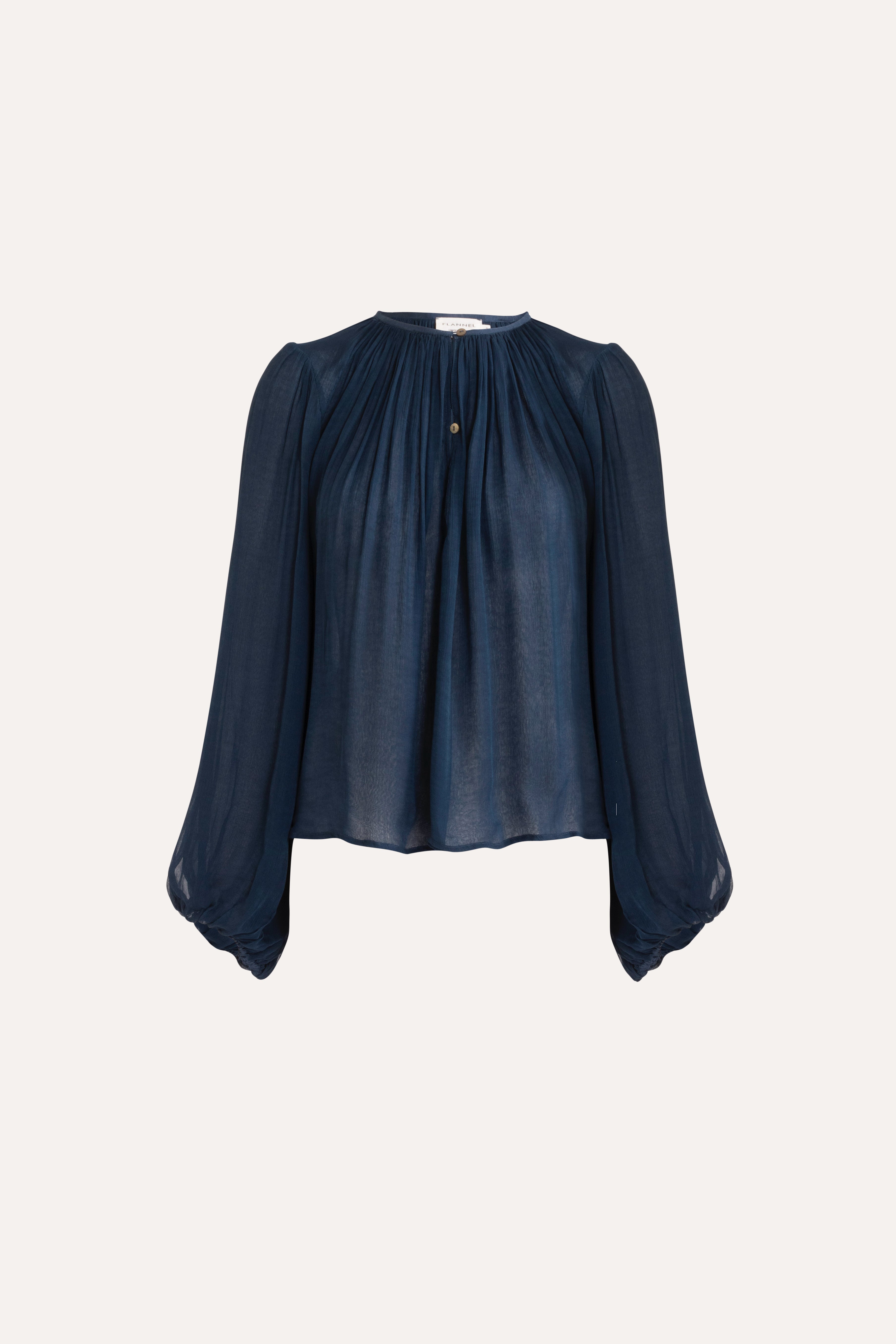 Lucinda Crinkle Chiffon Top Navy