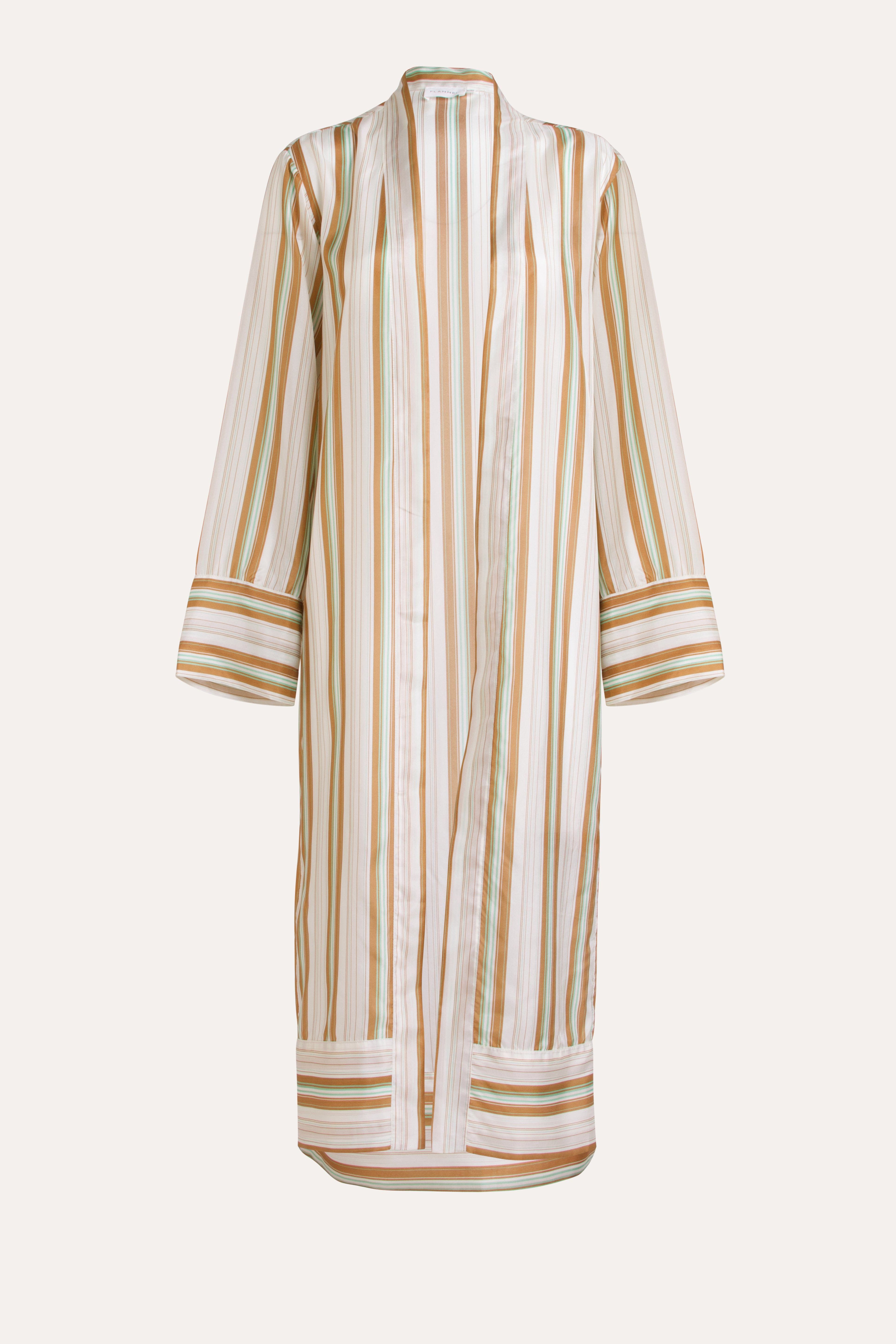 Mira Stripe Silk Long Jacket