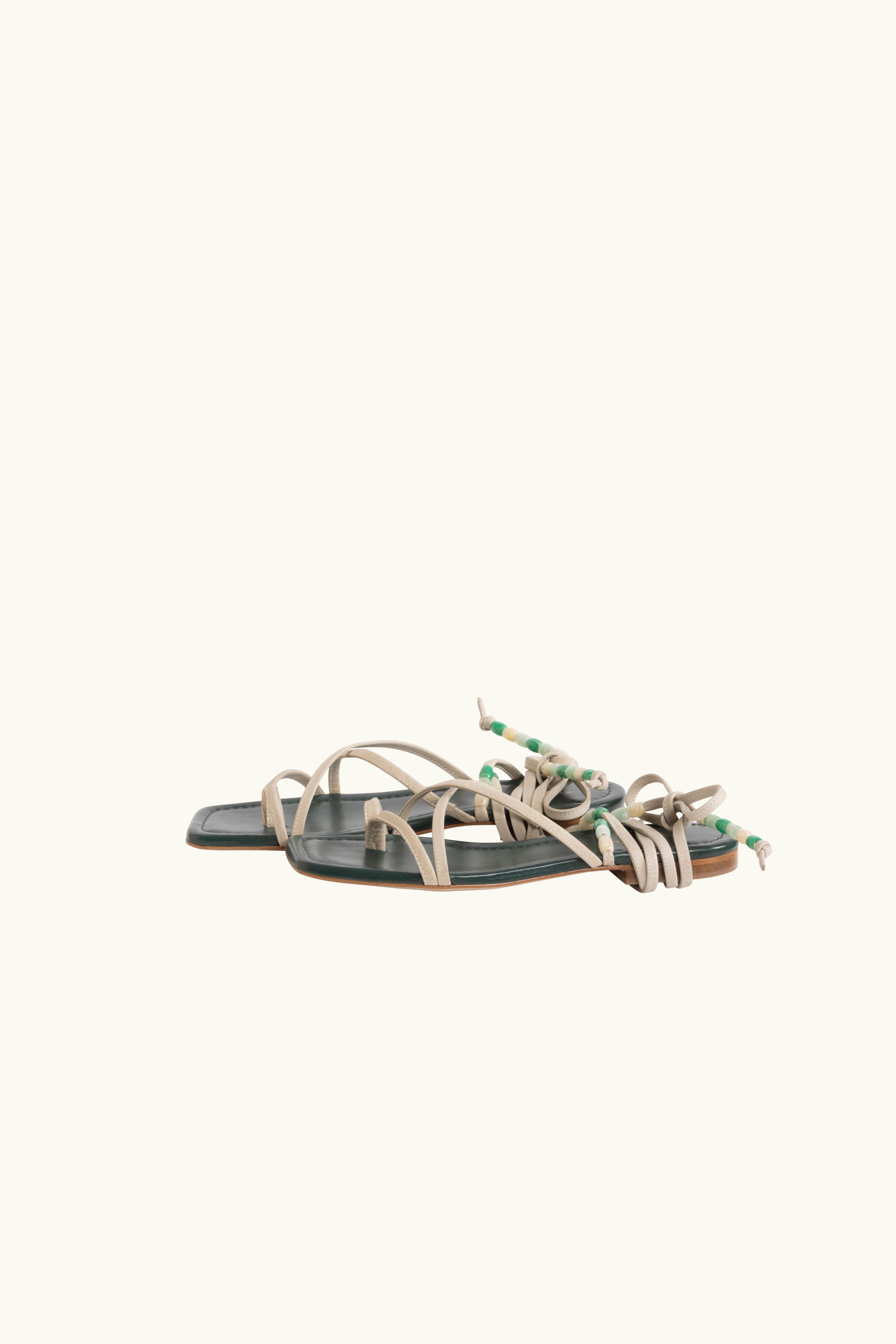 Alchemy Beaded Leather Tie Sandal
