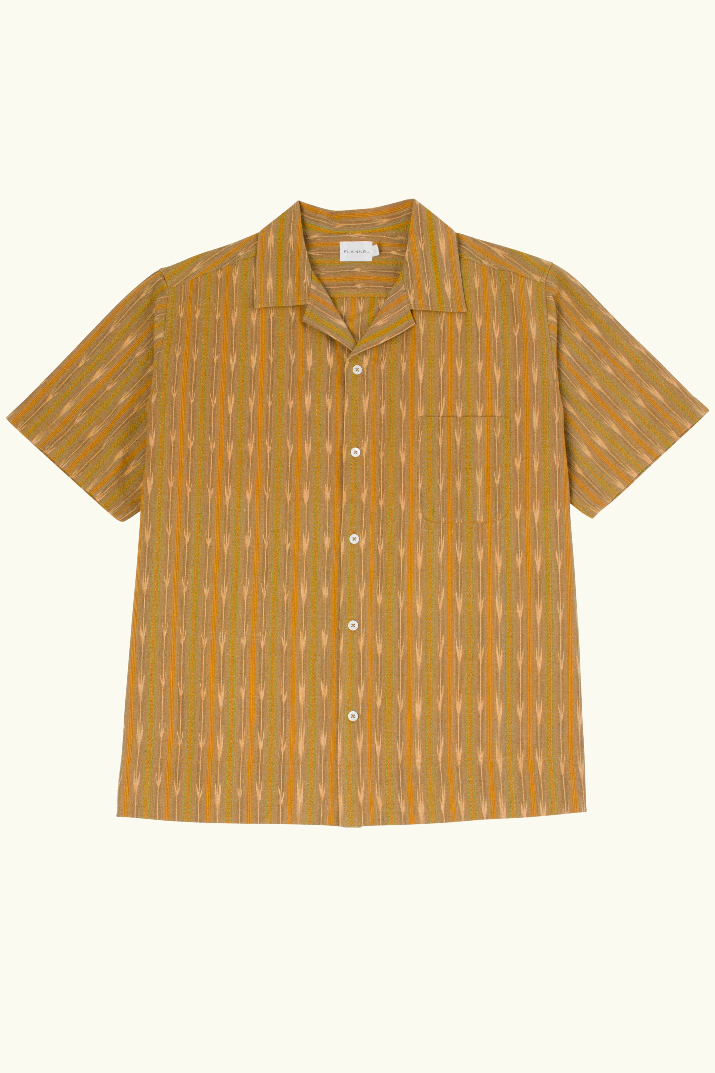 Alden Cotton Ikat Print Short Sleeve Shirt