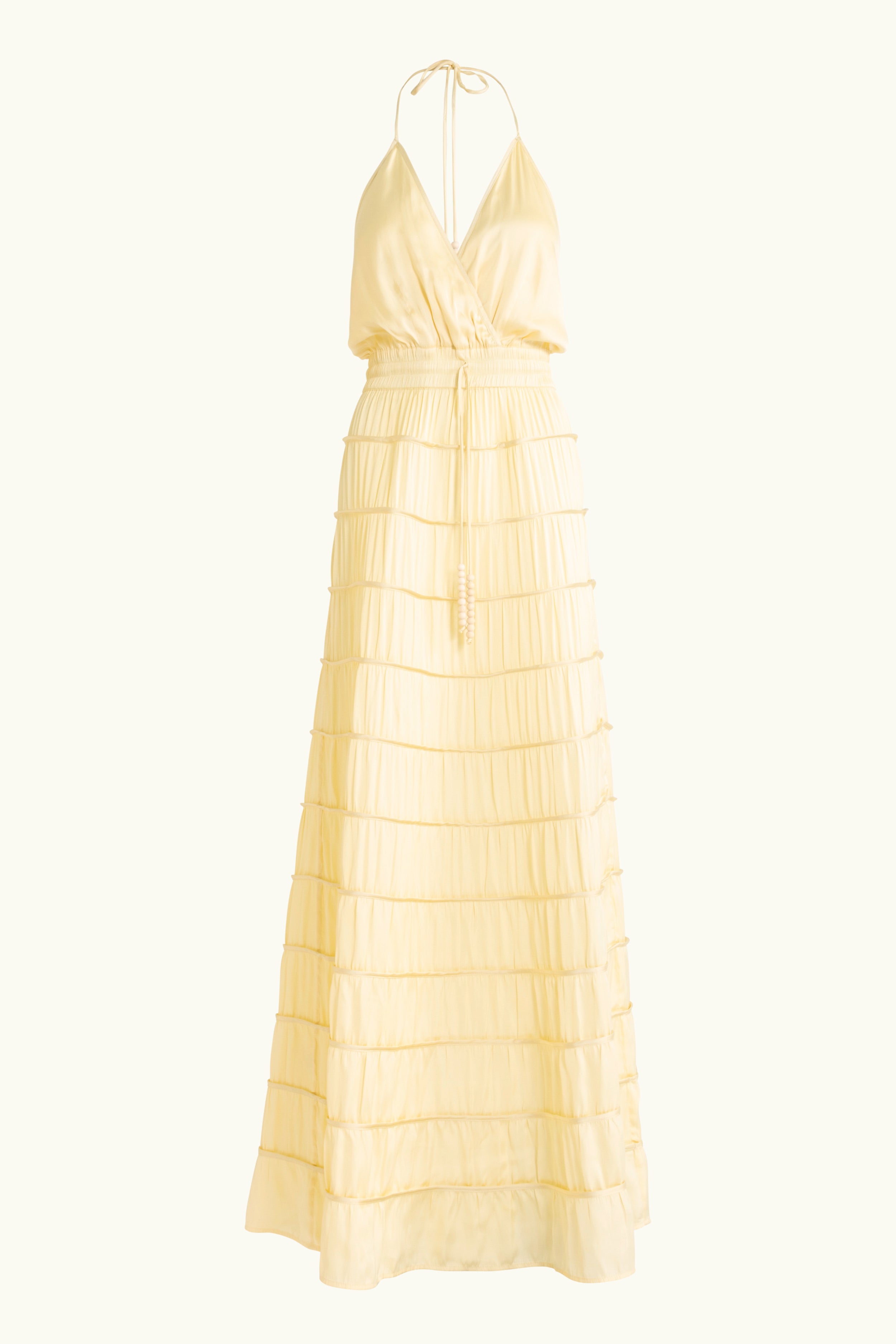 Alina Satin Halter Maxi Dress