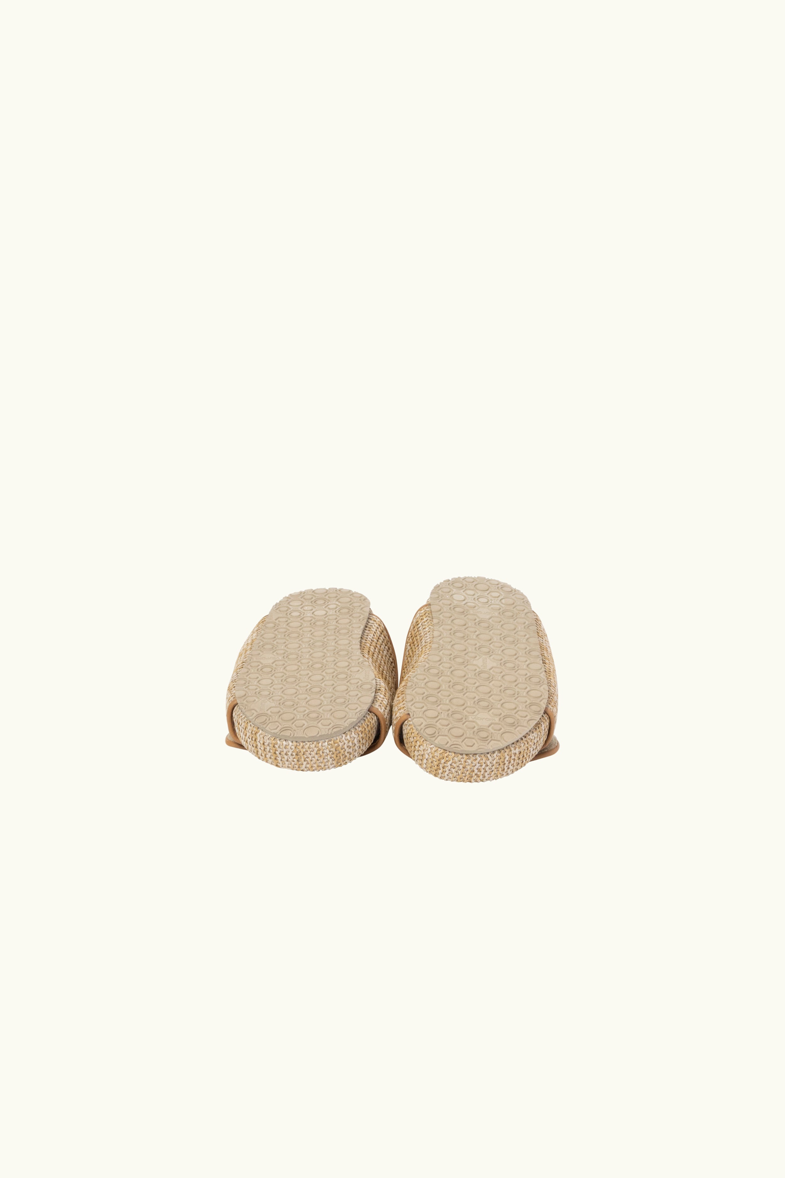 Camie Raffia & Leather Slide