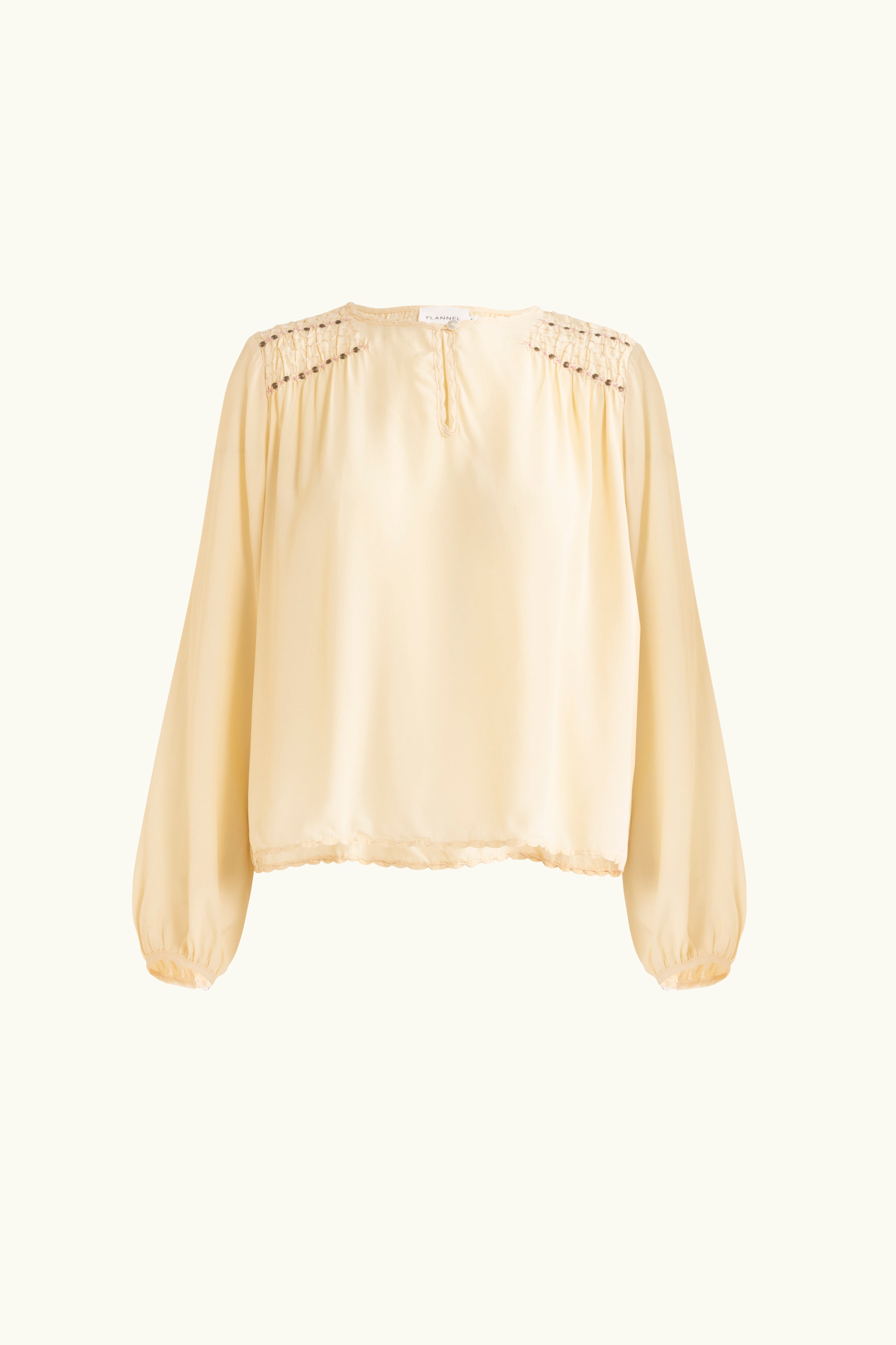 Gemini Crepe De Chine Long Sleeve Top