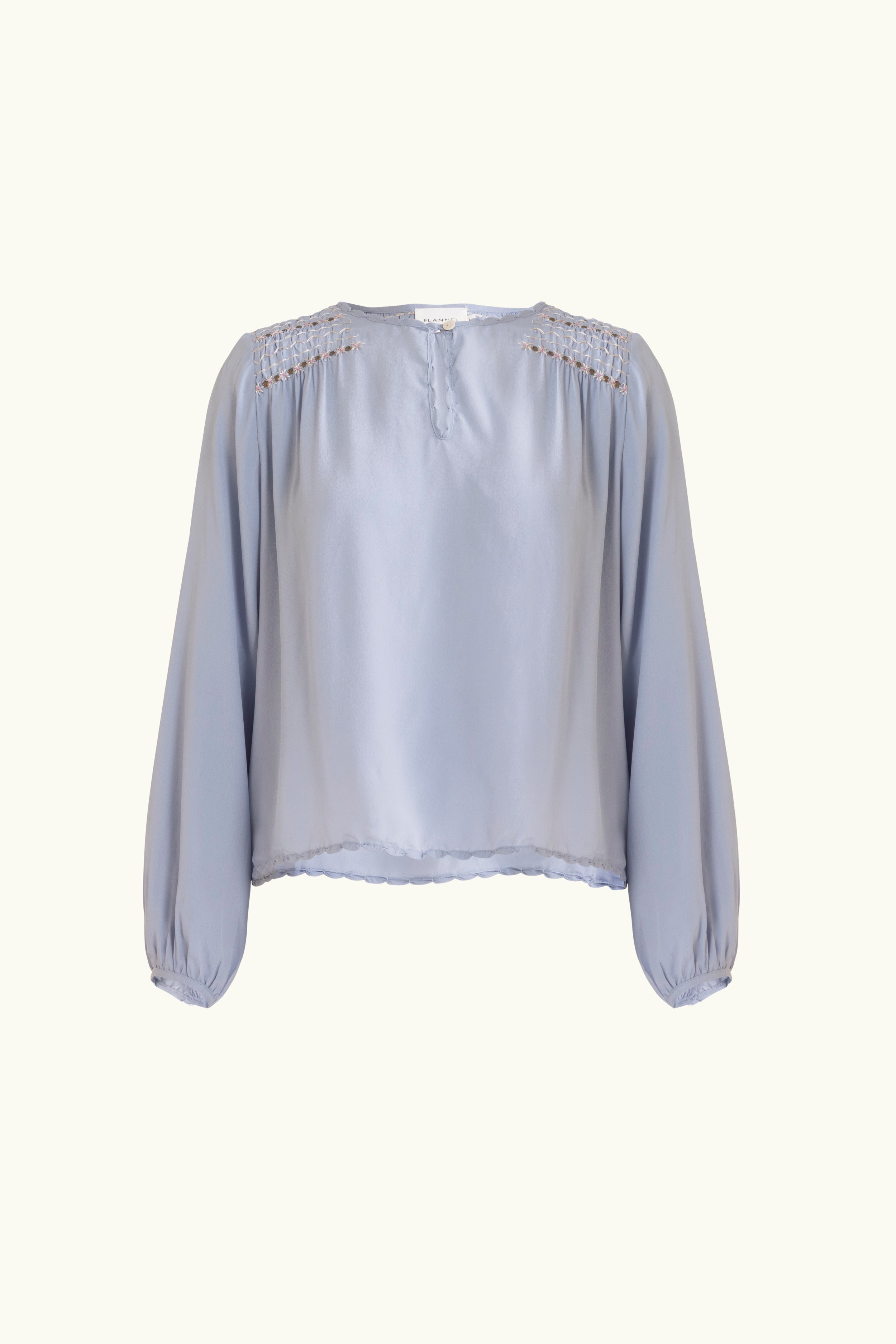 Gemini Crepe De Chine Long Sleeve Top