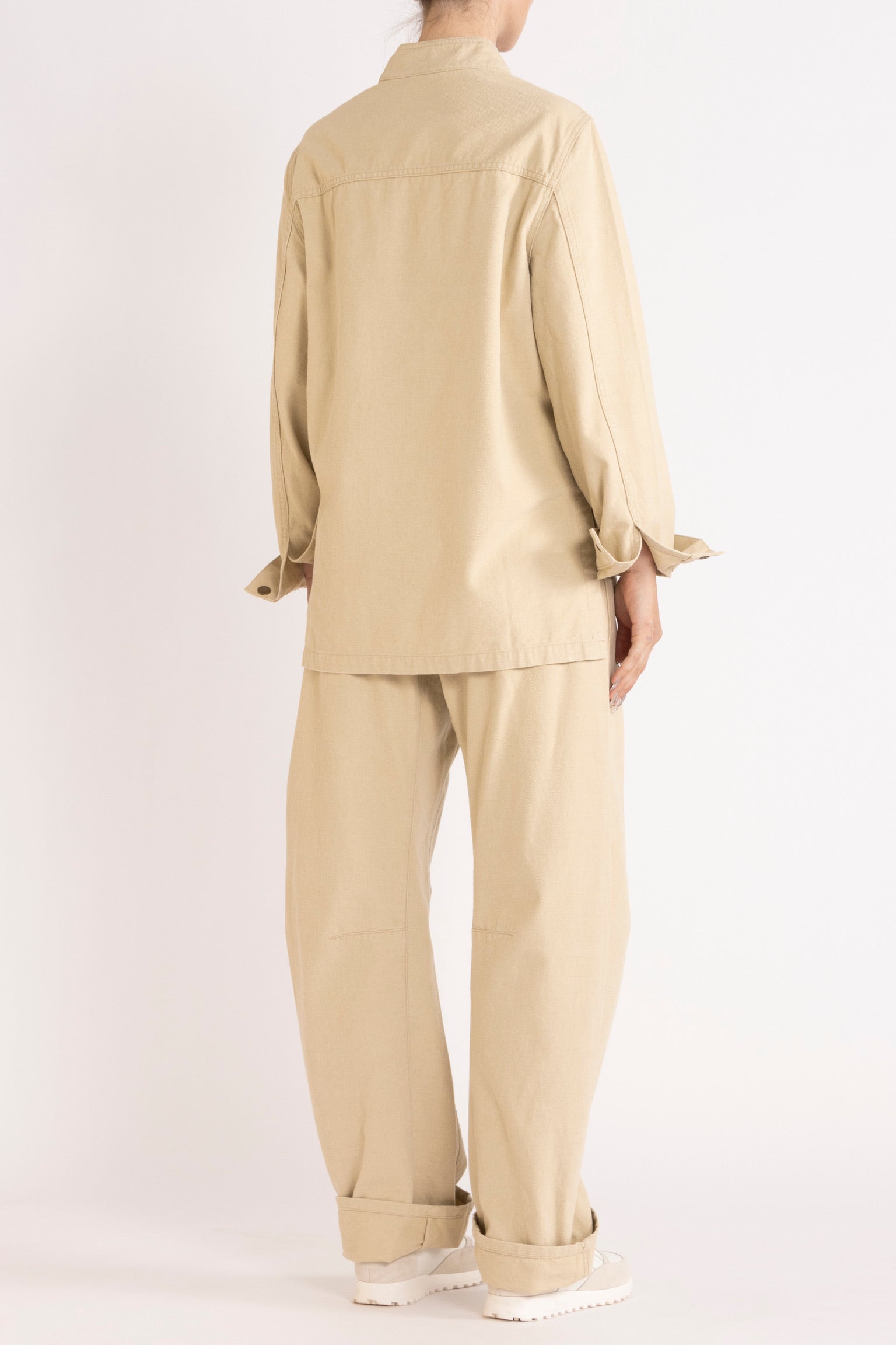 Melina Cotton Twill Bow-Leg Pant