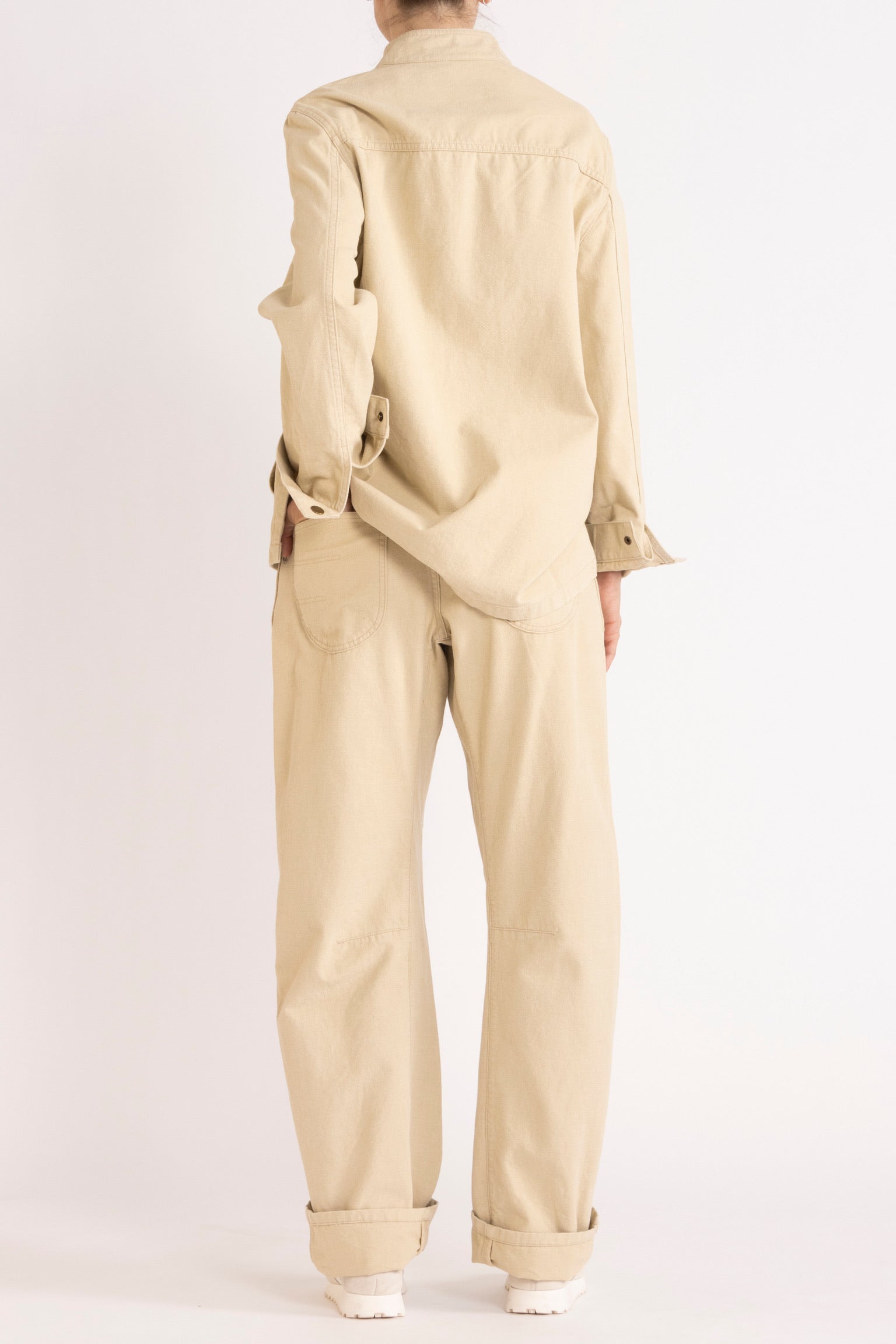 Melina Cotton Twill Bow-Leg Pant