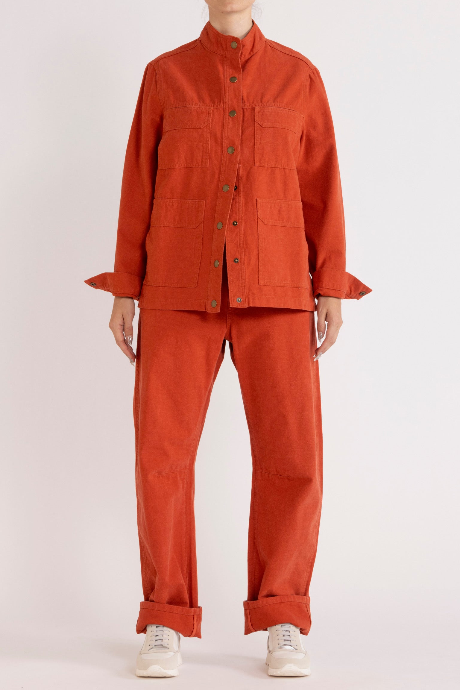 Melina Cotton Twill Bow-Leg Pant