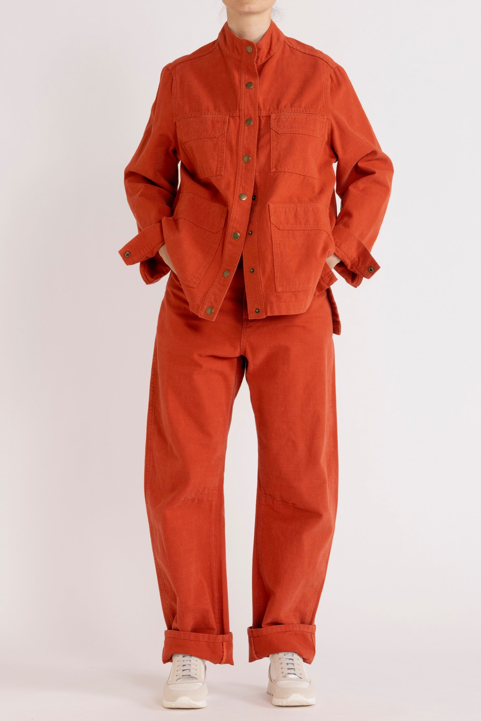 Melina Cotton Twill Bow-Leg Pant