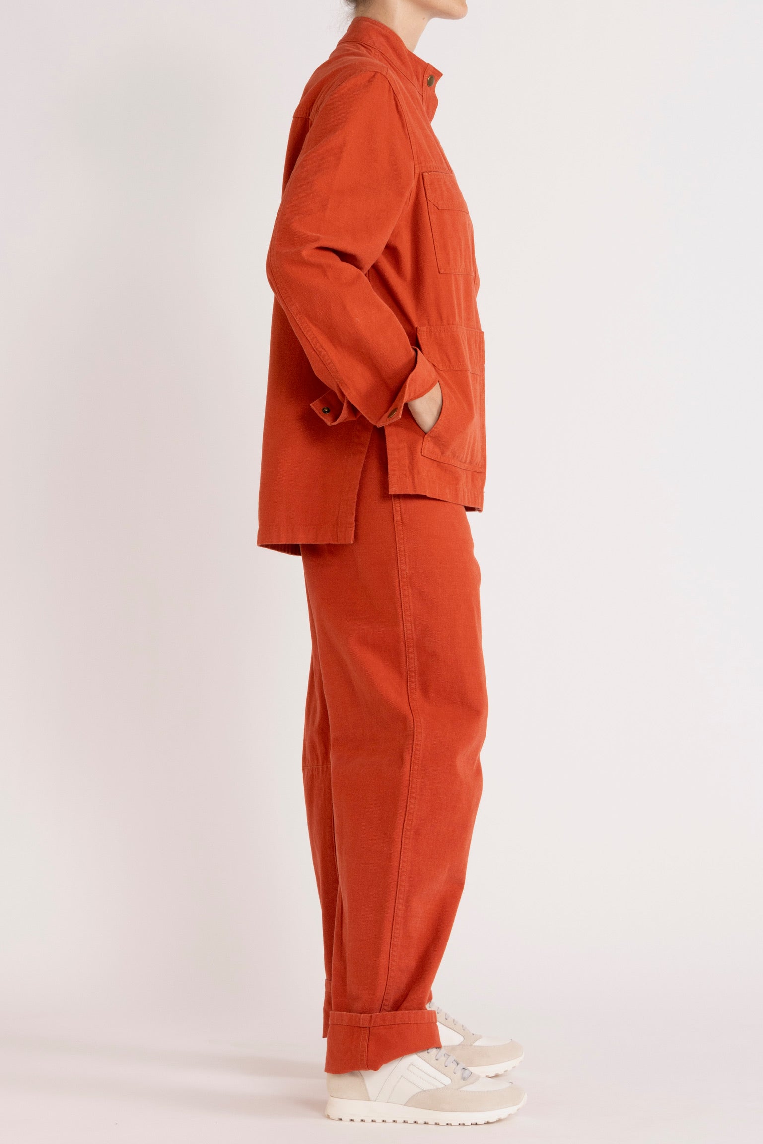 Melina Cotton Twill Bow-Leg Pant