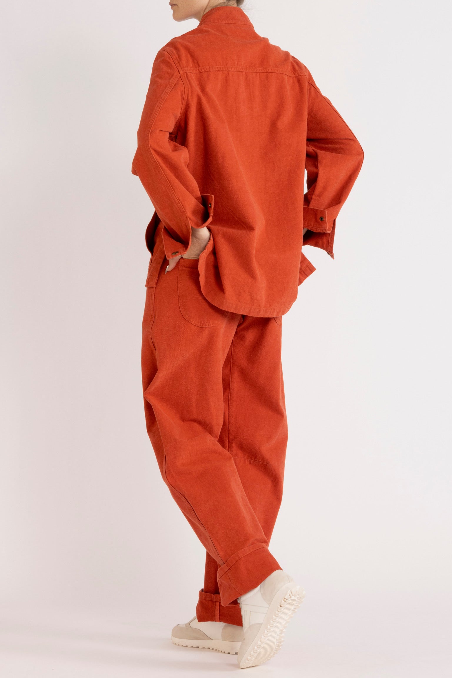 Melina Cotton Twill Bow-Leg Pant