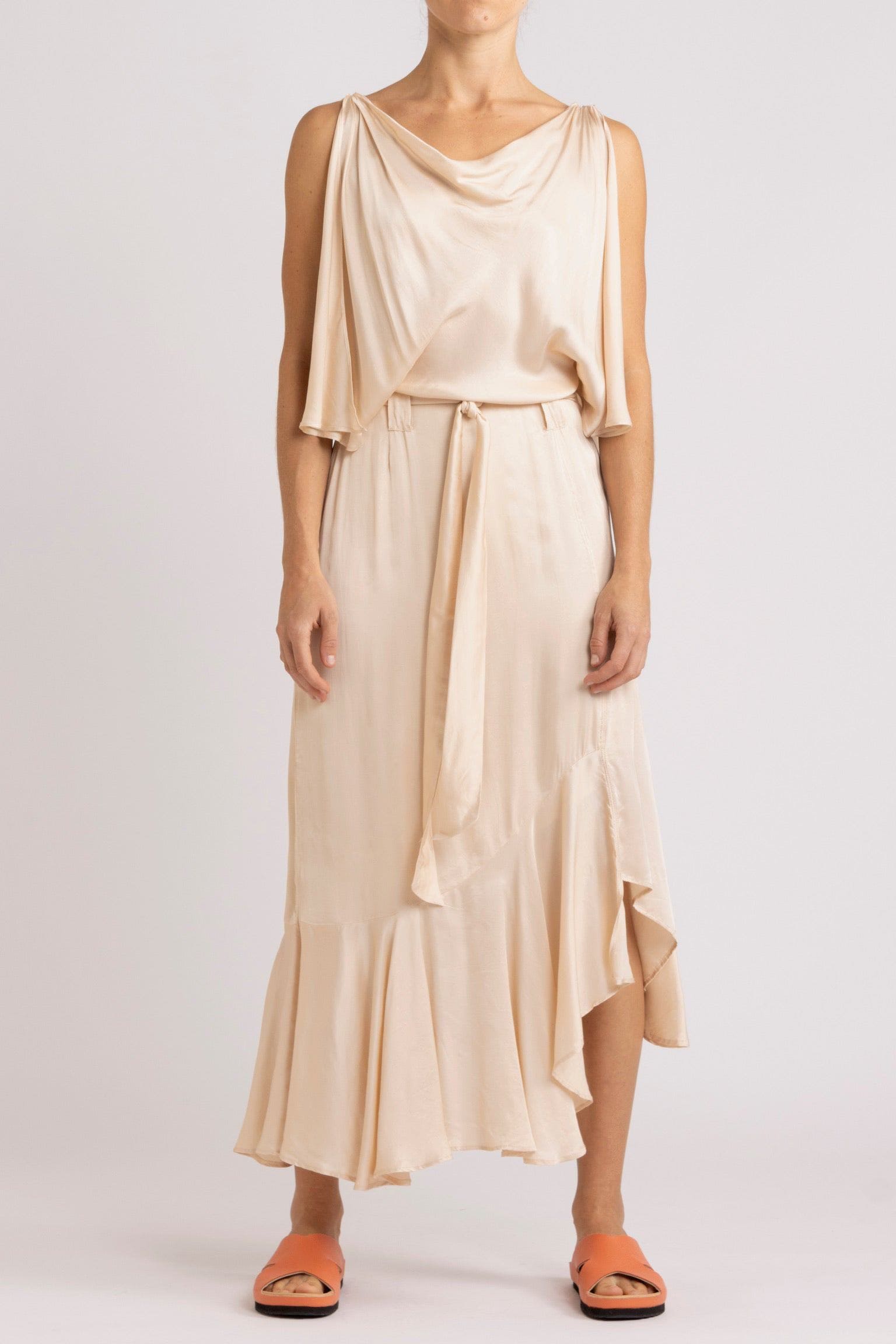 Yumi Silk-Viscose Asymmetrical Dress