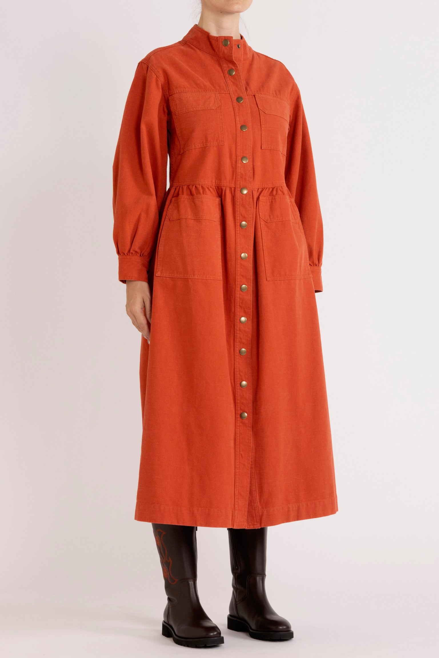 Cotton Twill Dress Paprika
