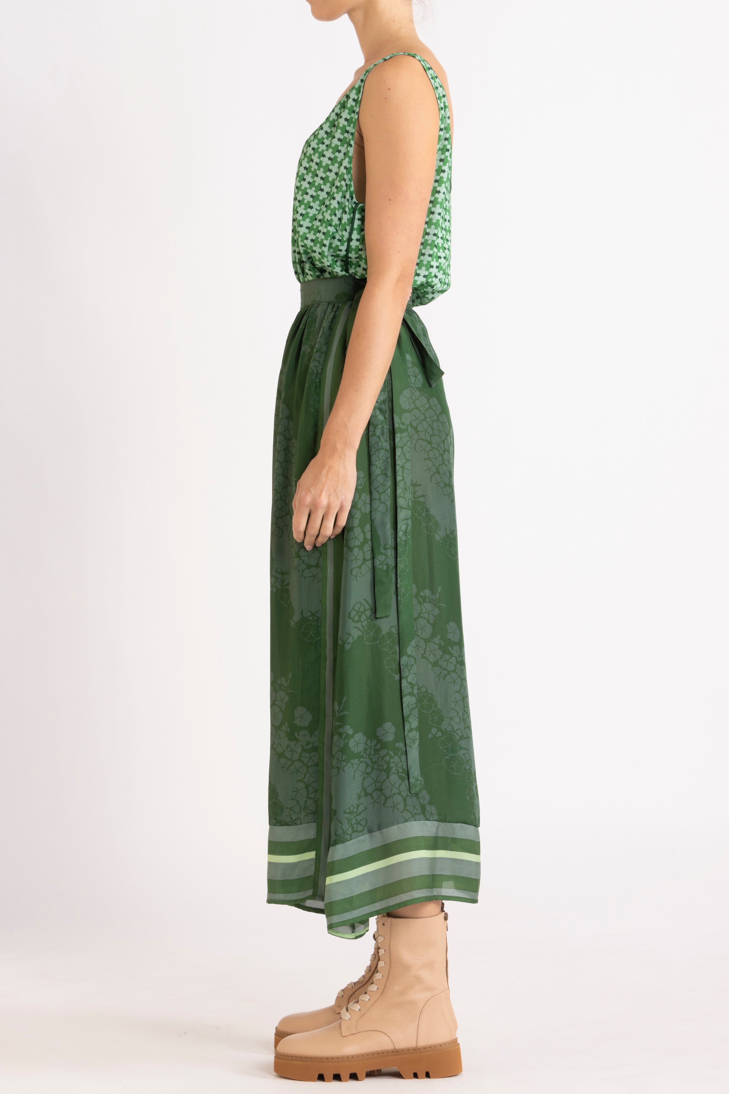 Arden Printed Silk Wrap Skirt