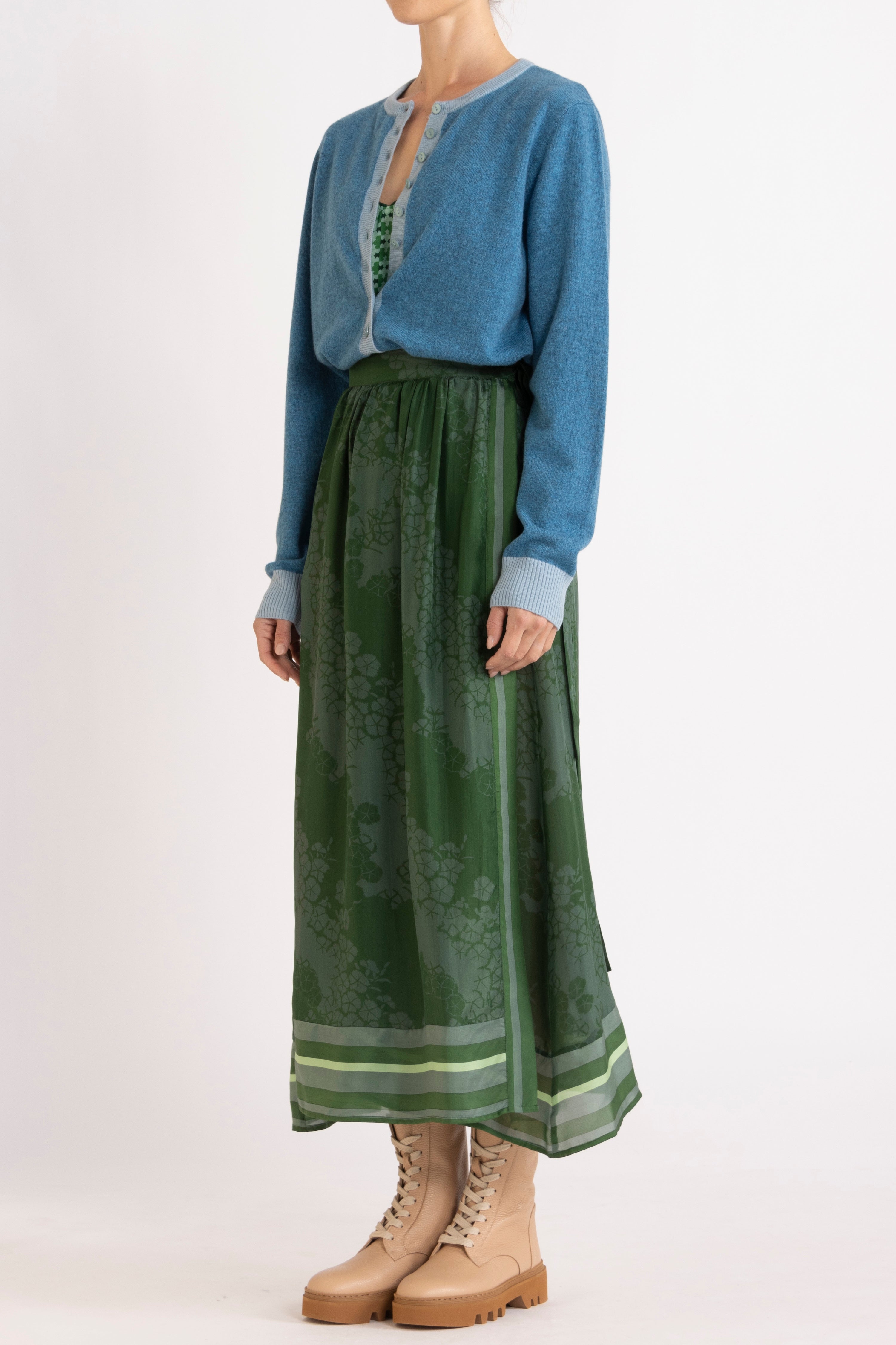 Arden Printed Silk Wrap Skirt