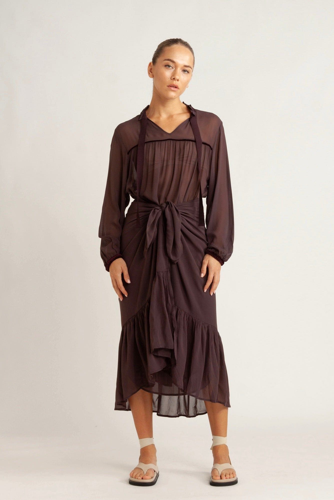 Tobi Chiffon Wrap Skirt Dress