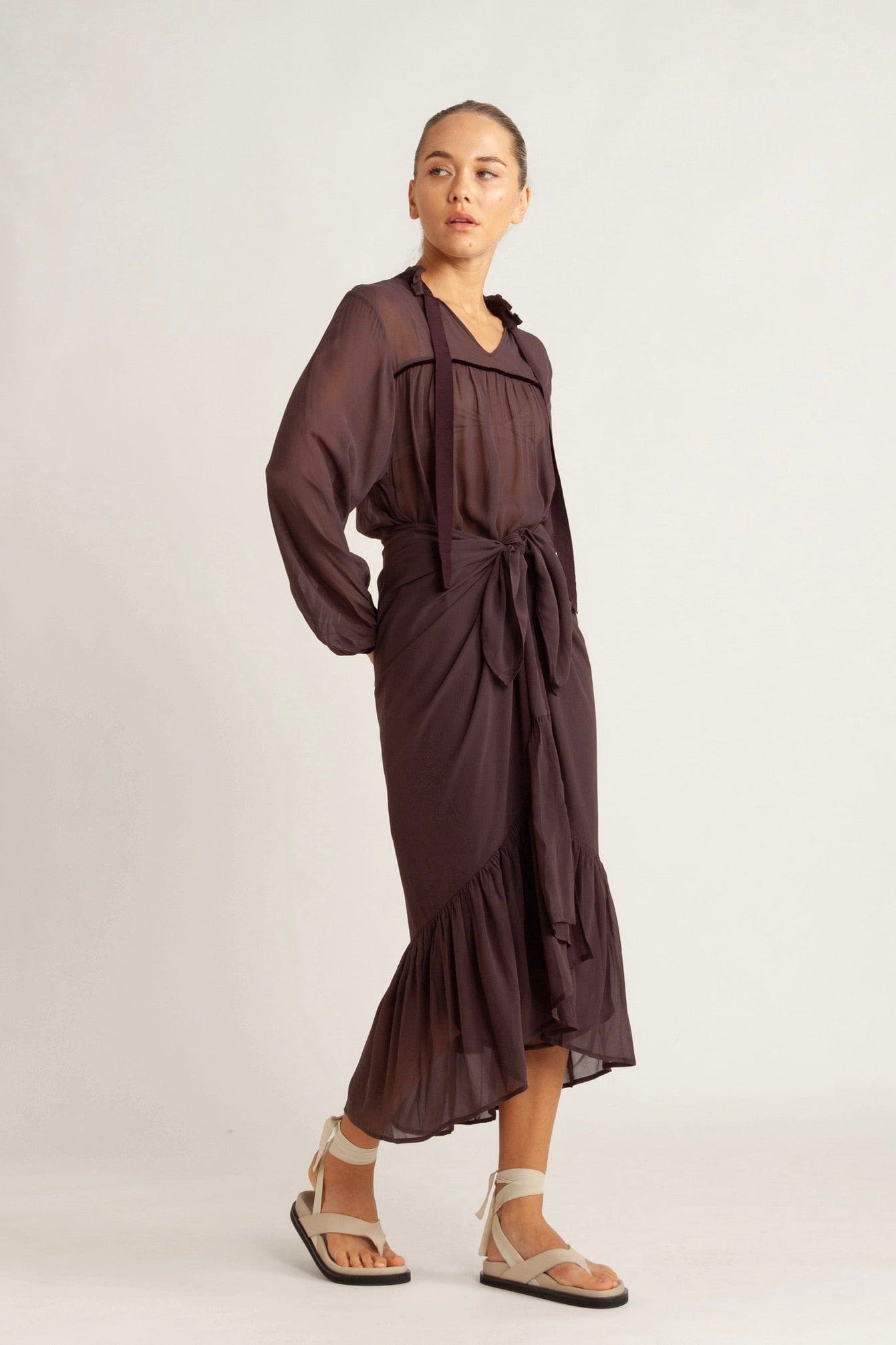 Tobi Chiffon Wrap Skirt Dress
