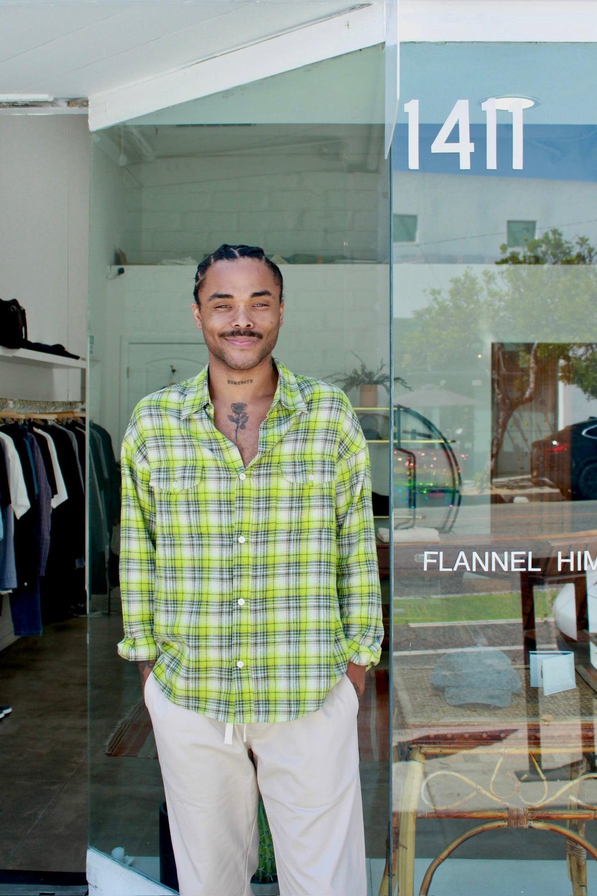 Kaspar Hemp-Cotton Check Shirt