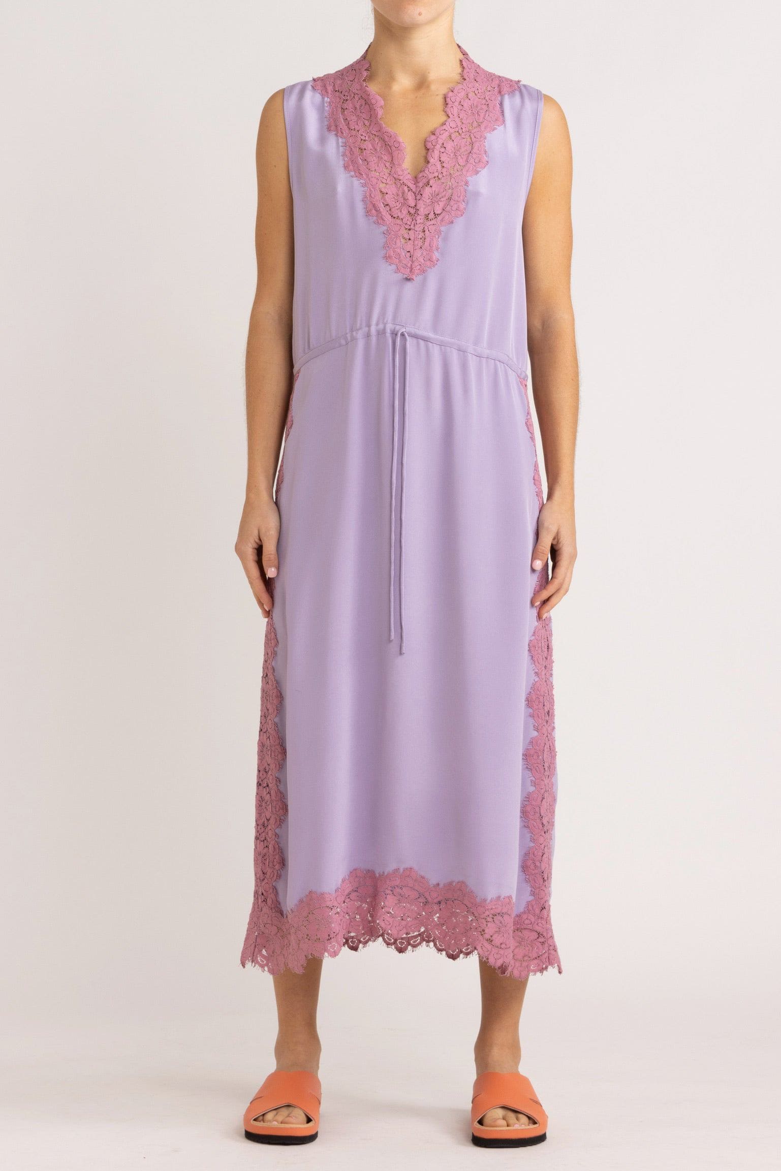 Nettie Silk & Lace Sleeveless Dress