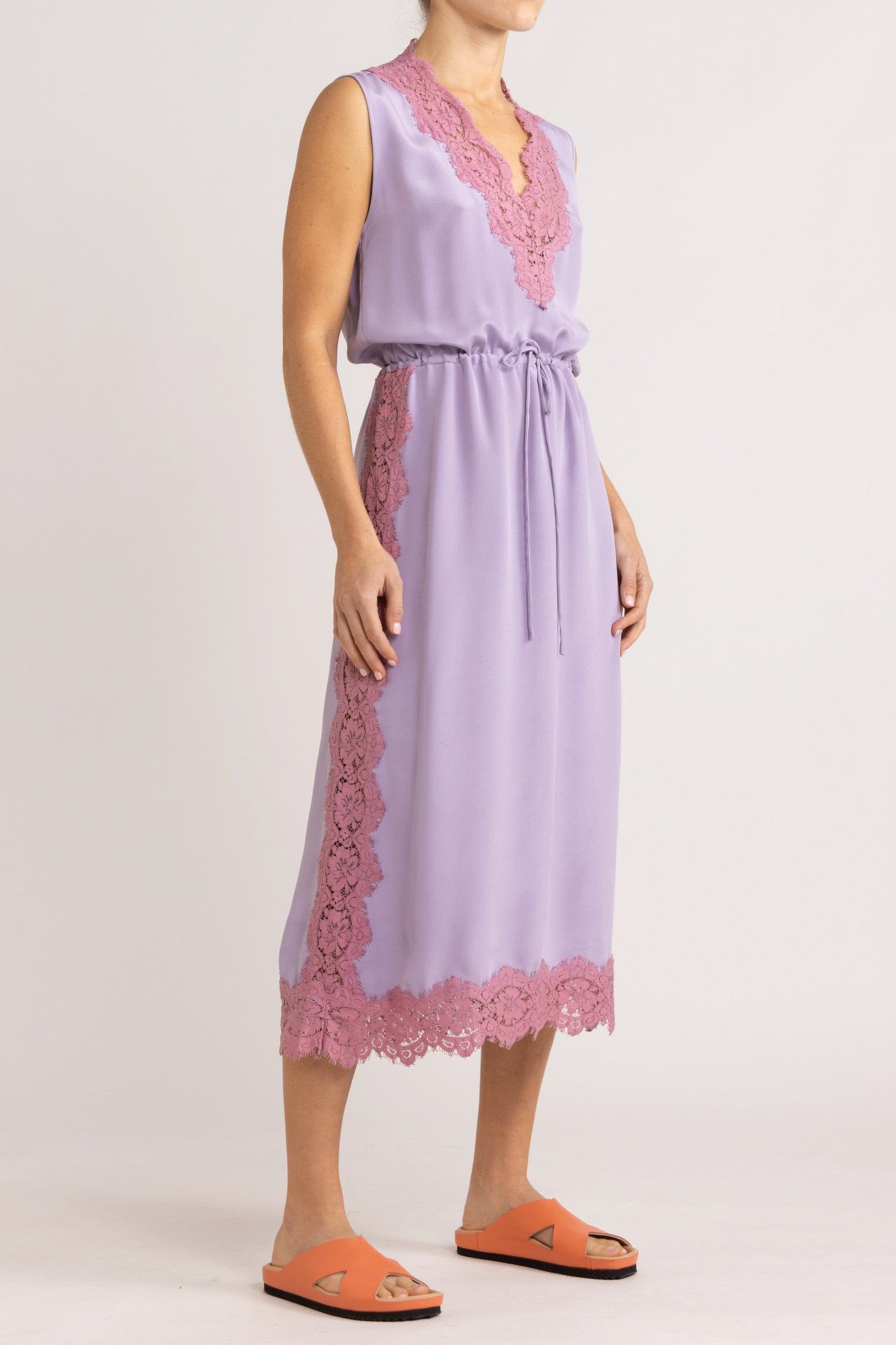 Nettie Silk & Lace Sleeveless Dress