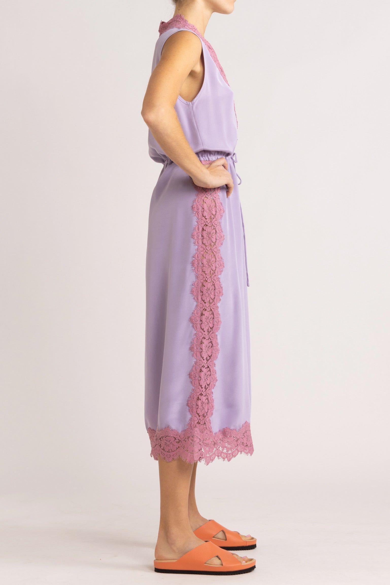 Nettie Silk & Lace Sleeveless Dress