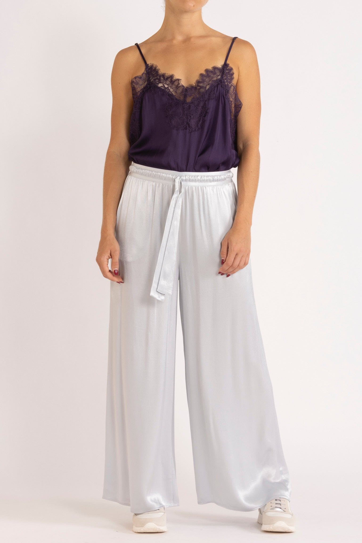 Lottie Wide-Leg Satin Pant
