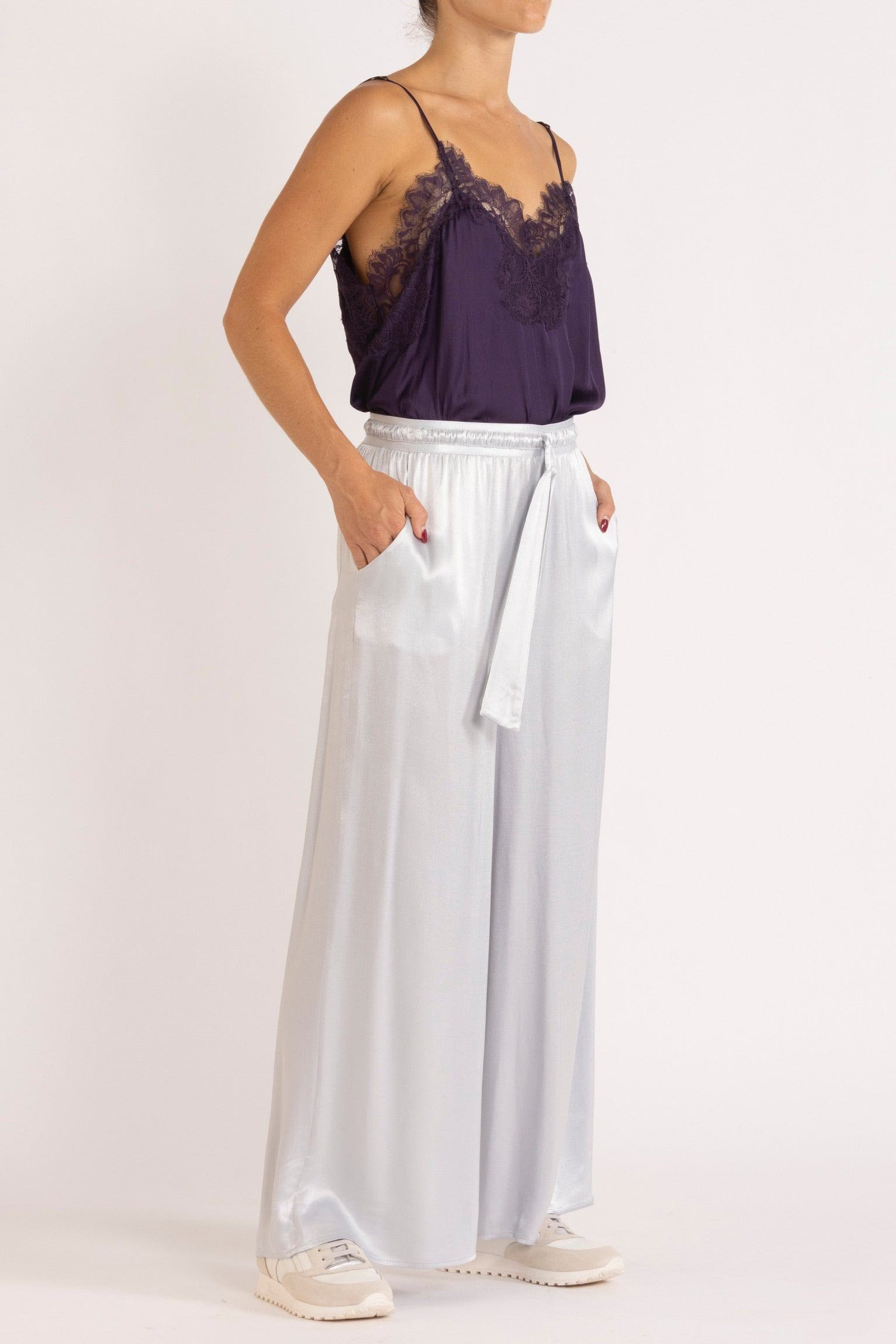 Lottie Wide-Leg Satin Pant