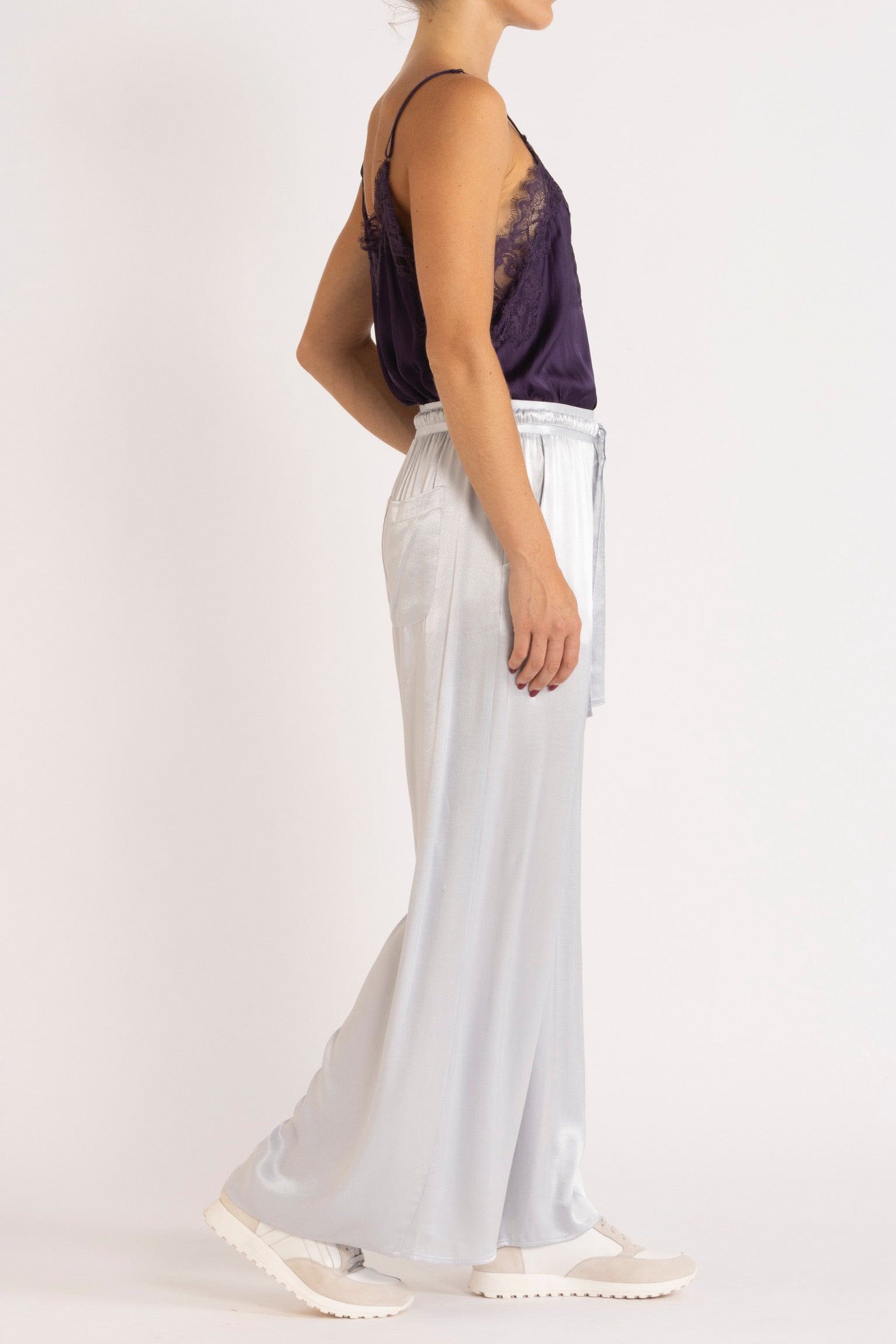 Lottie Wide-Leg Satin Pant