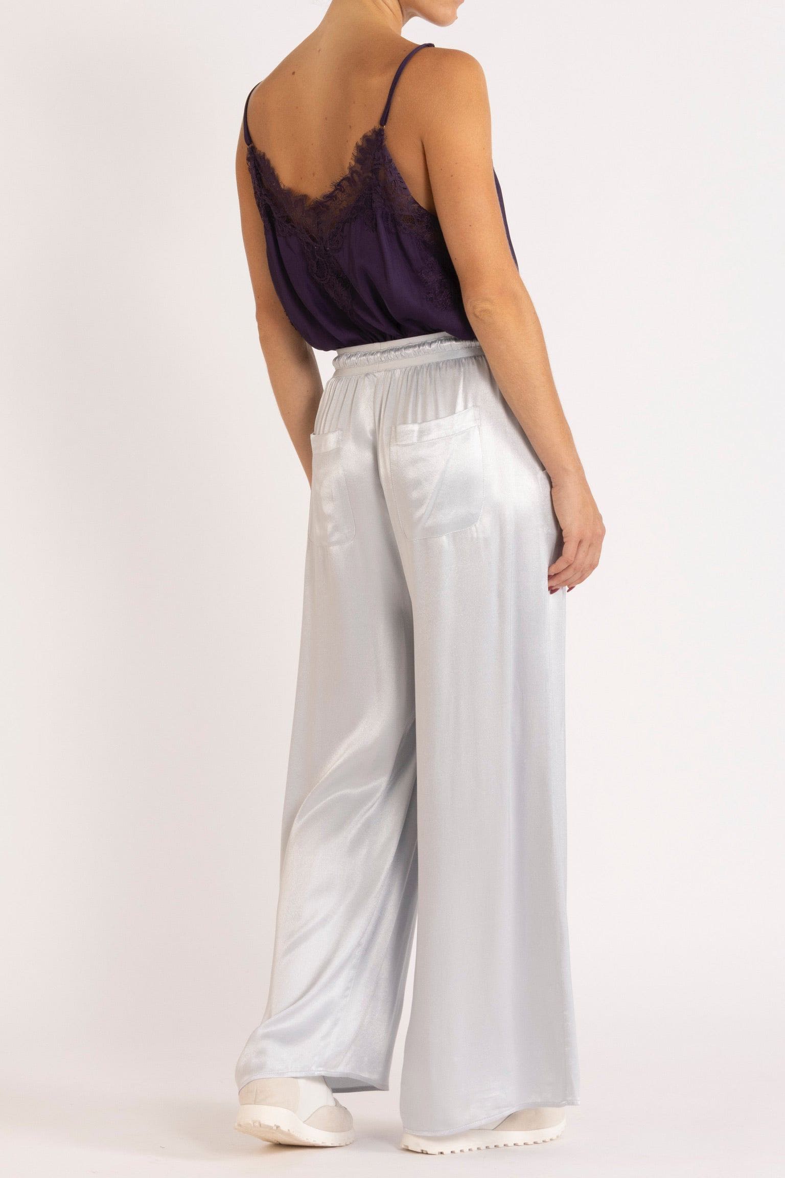 Lottie Wide-Leg Satin Pant