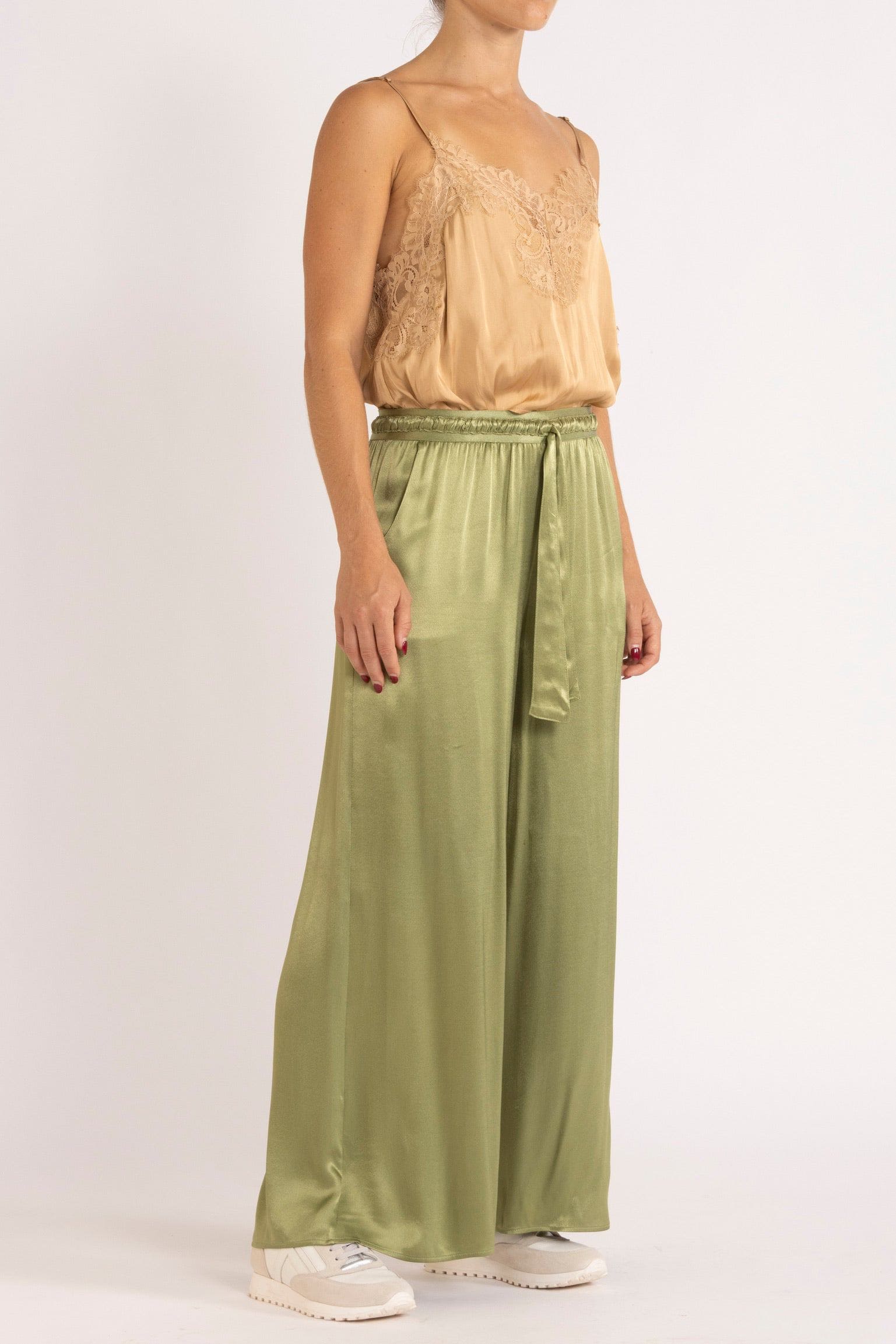 Lottie Wide-Leg Satin Pant