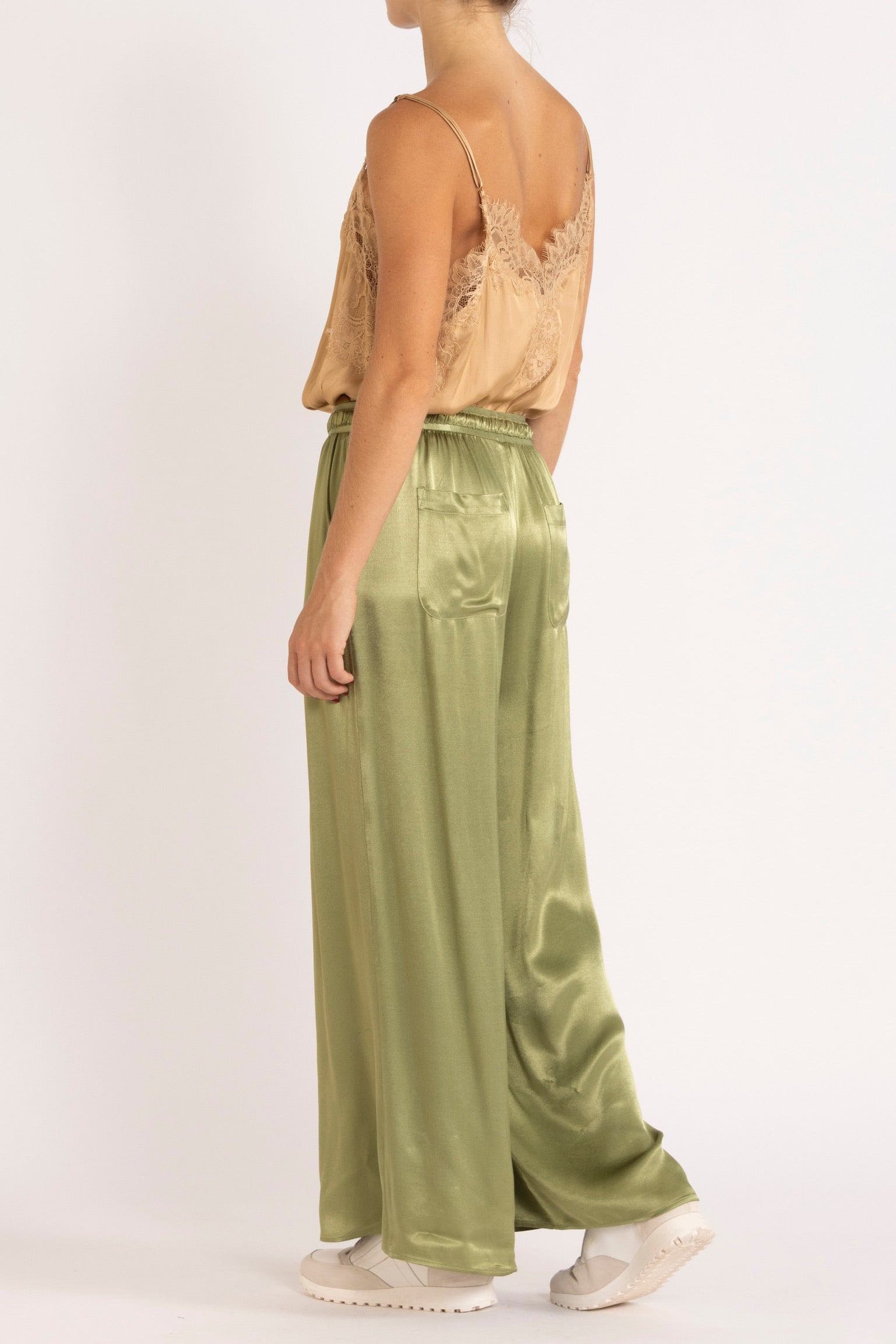 Lottie Wide-Leg Satin Pant