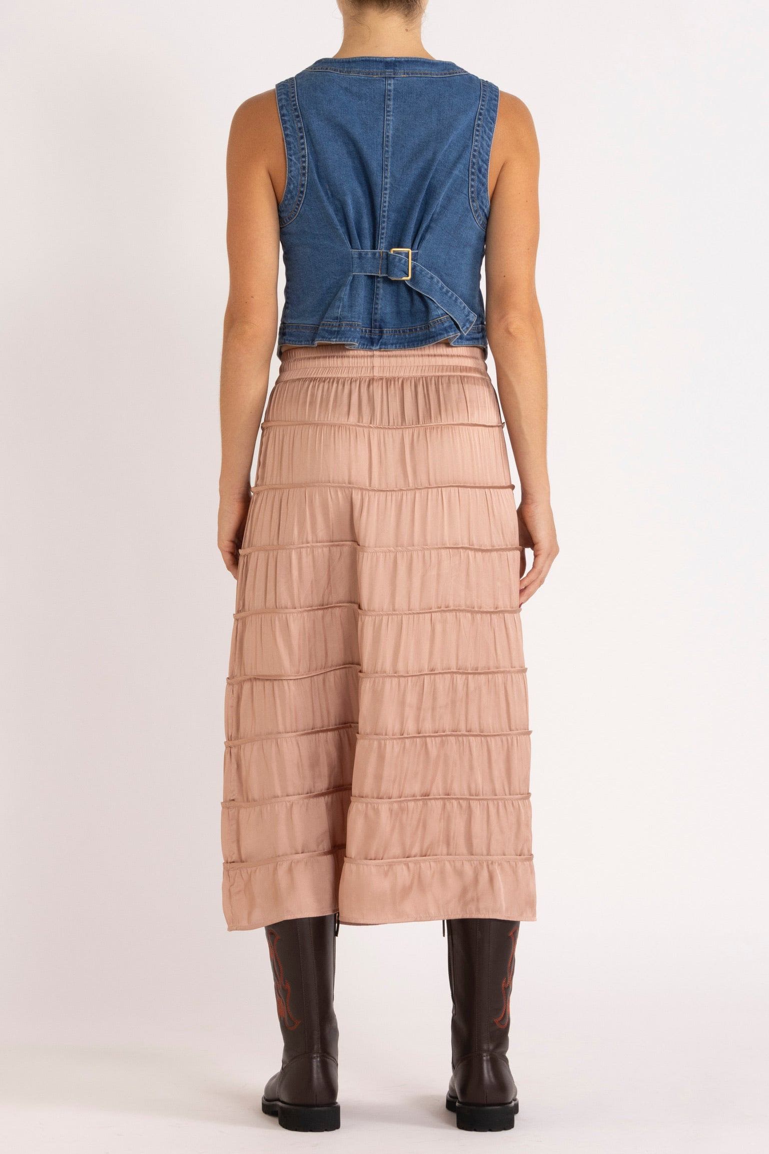 Alina Tiered Skirt Rouge Back