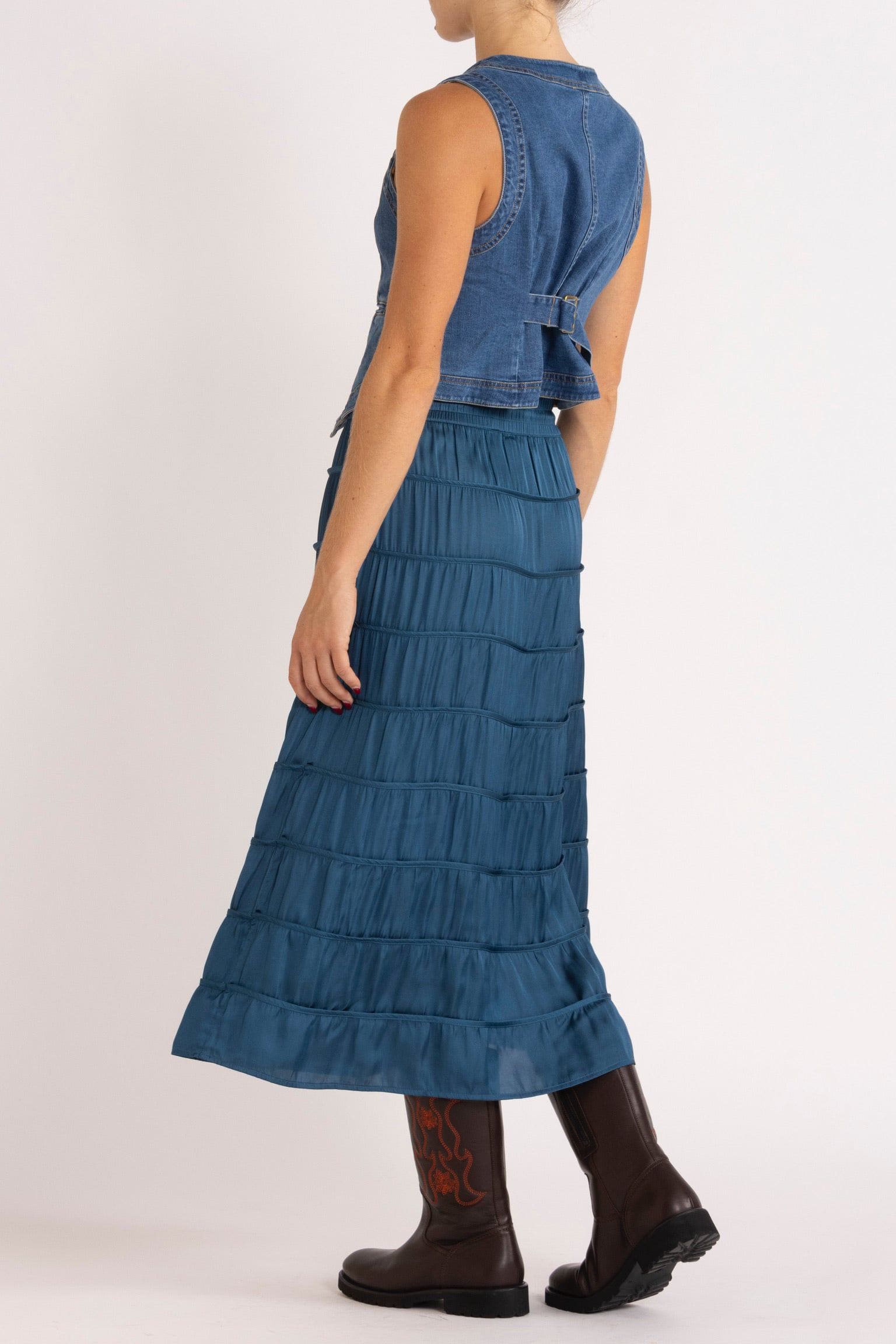 Ocean Alina Tiered Skirt in Ocean