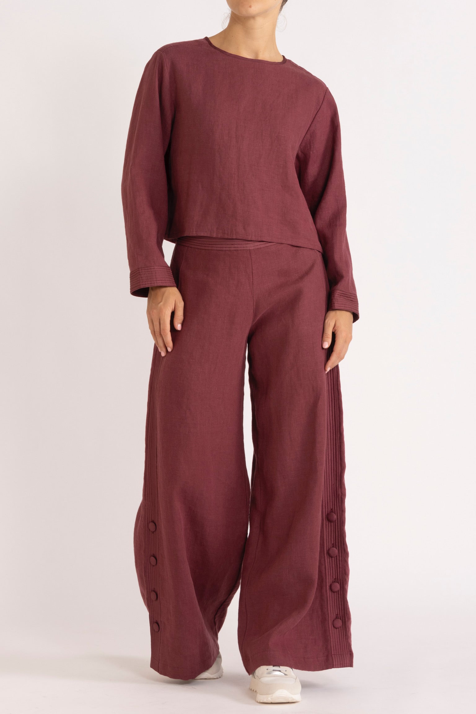 Clement Linen Long Sleeve Top