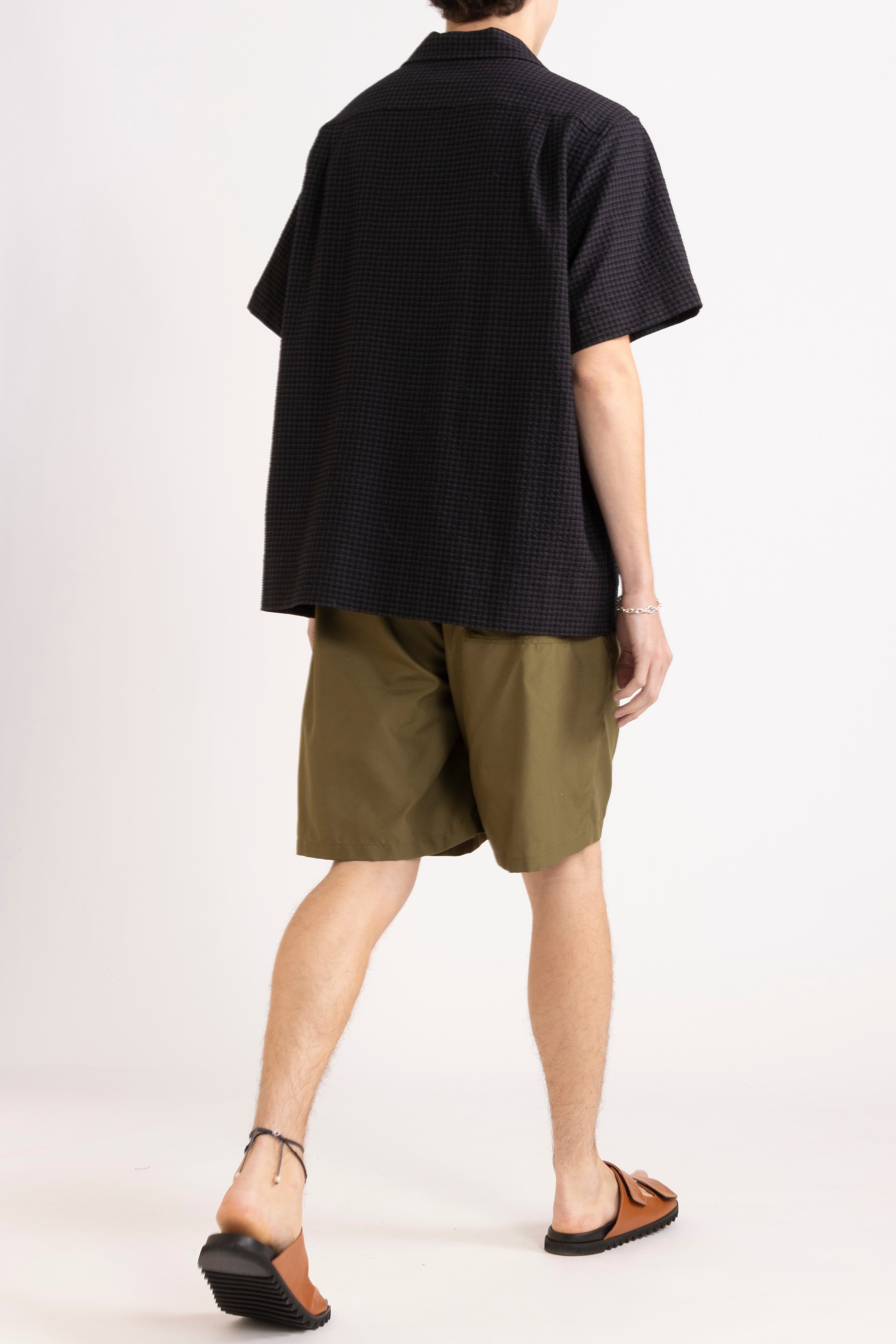 Monty Check Wool-Blend Short Sleeve Shirt