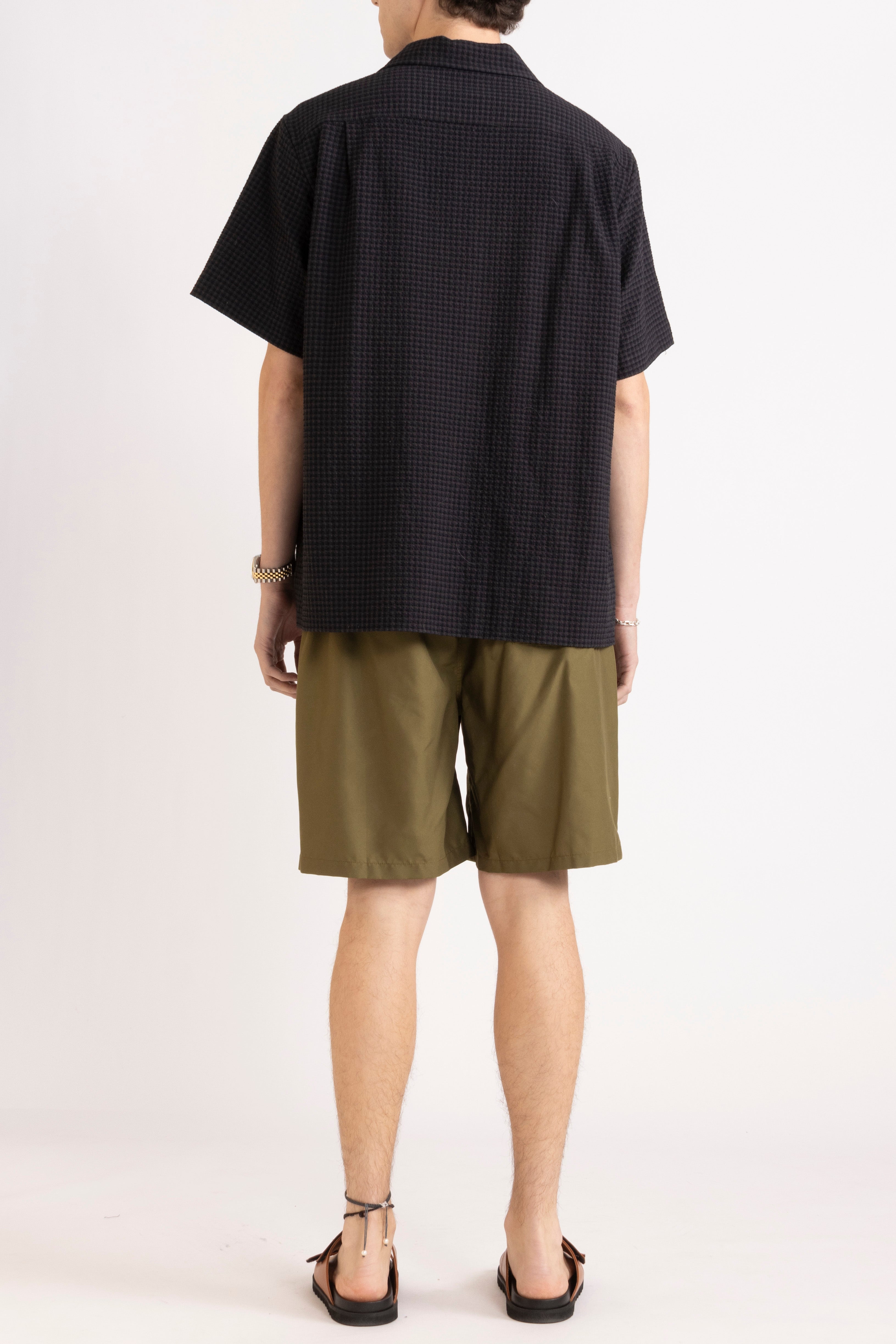 Monty Check Wool-Blend Short Sleeve Shirt